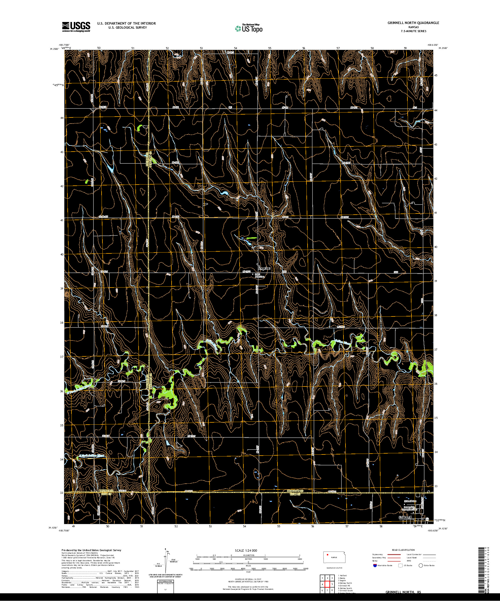 US TOPO 7.5-MINUTE MAP FOR GRINNELL NORTH, KS