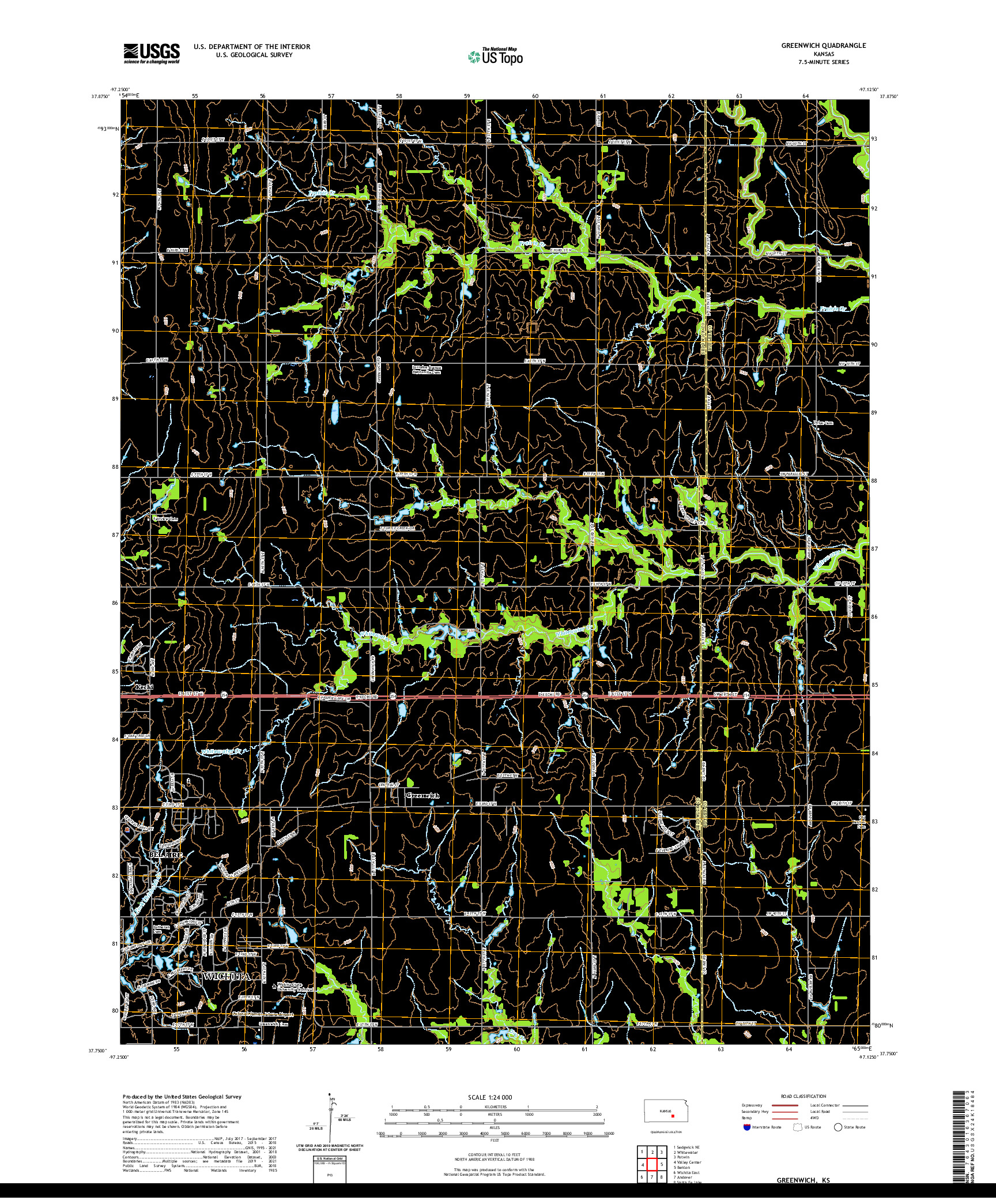 US TOPO 7.5-MINUTE MAP FOR GREENWICH, KS