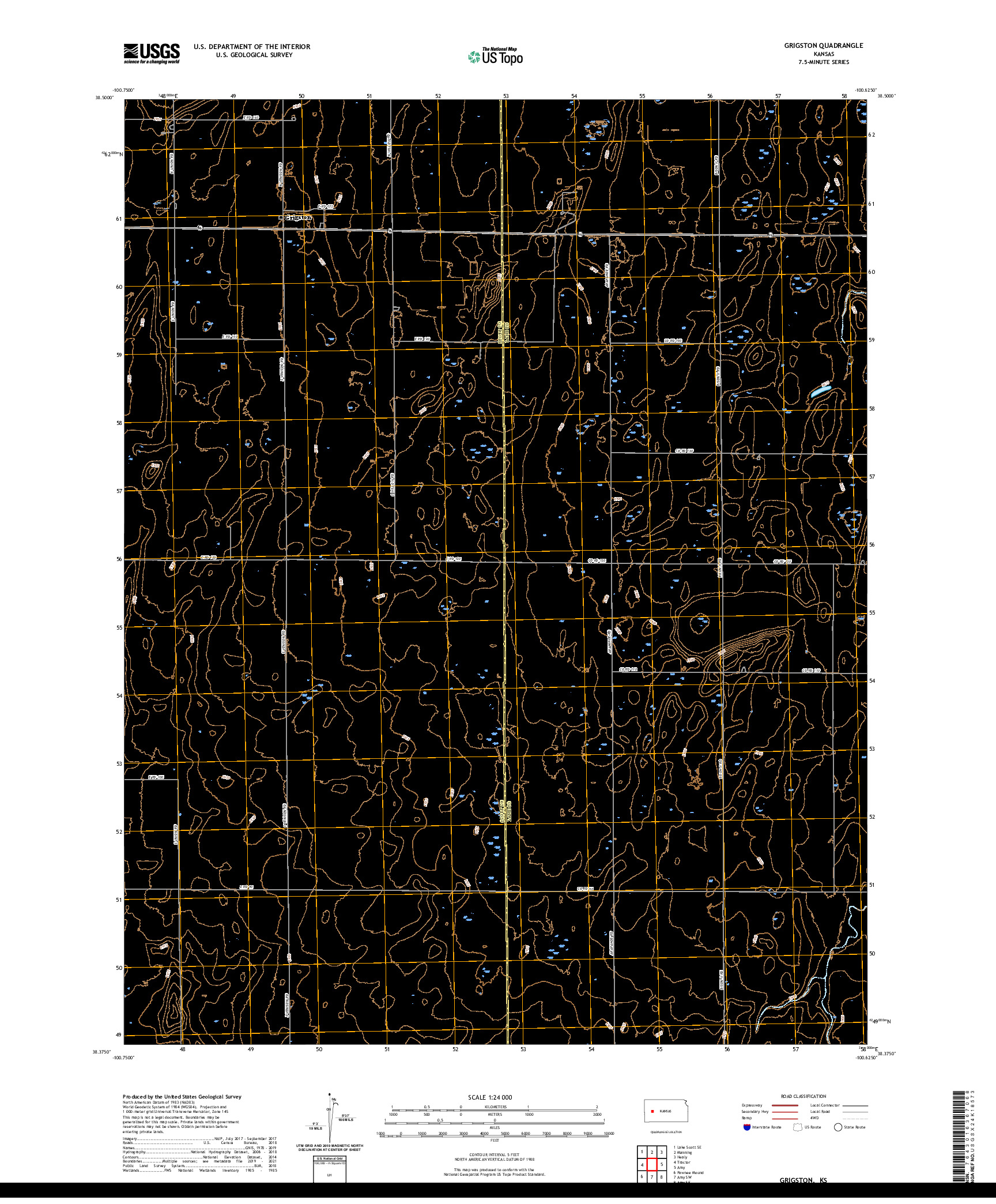 US TOPO 7.5-MINUTE MAP FOR GRIGSTON, KS