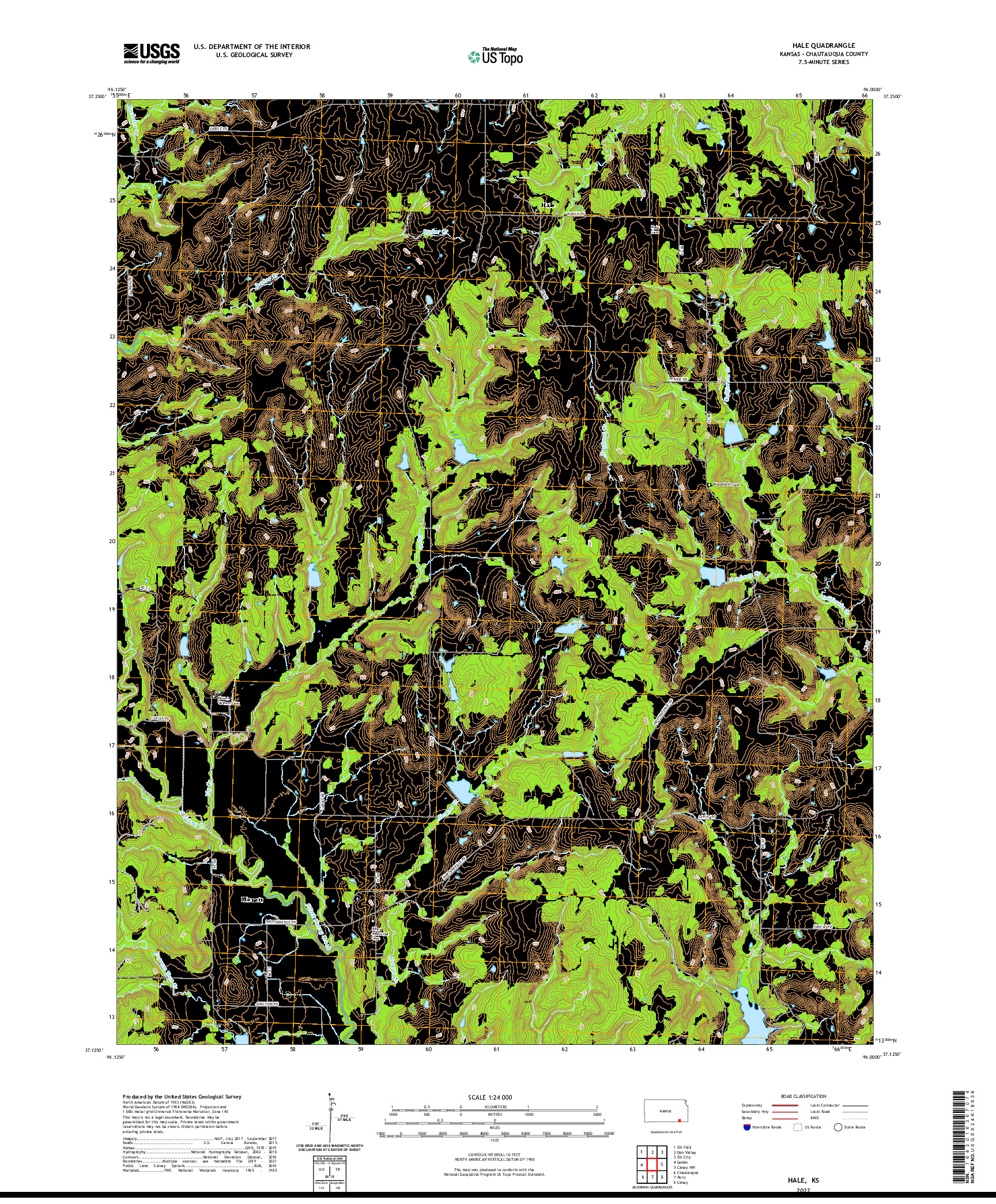 US TOPO 7.5-MINUTE MAP FOR HALE, KS