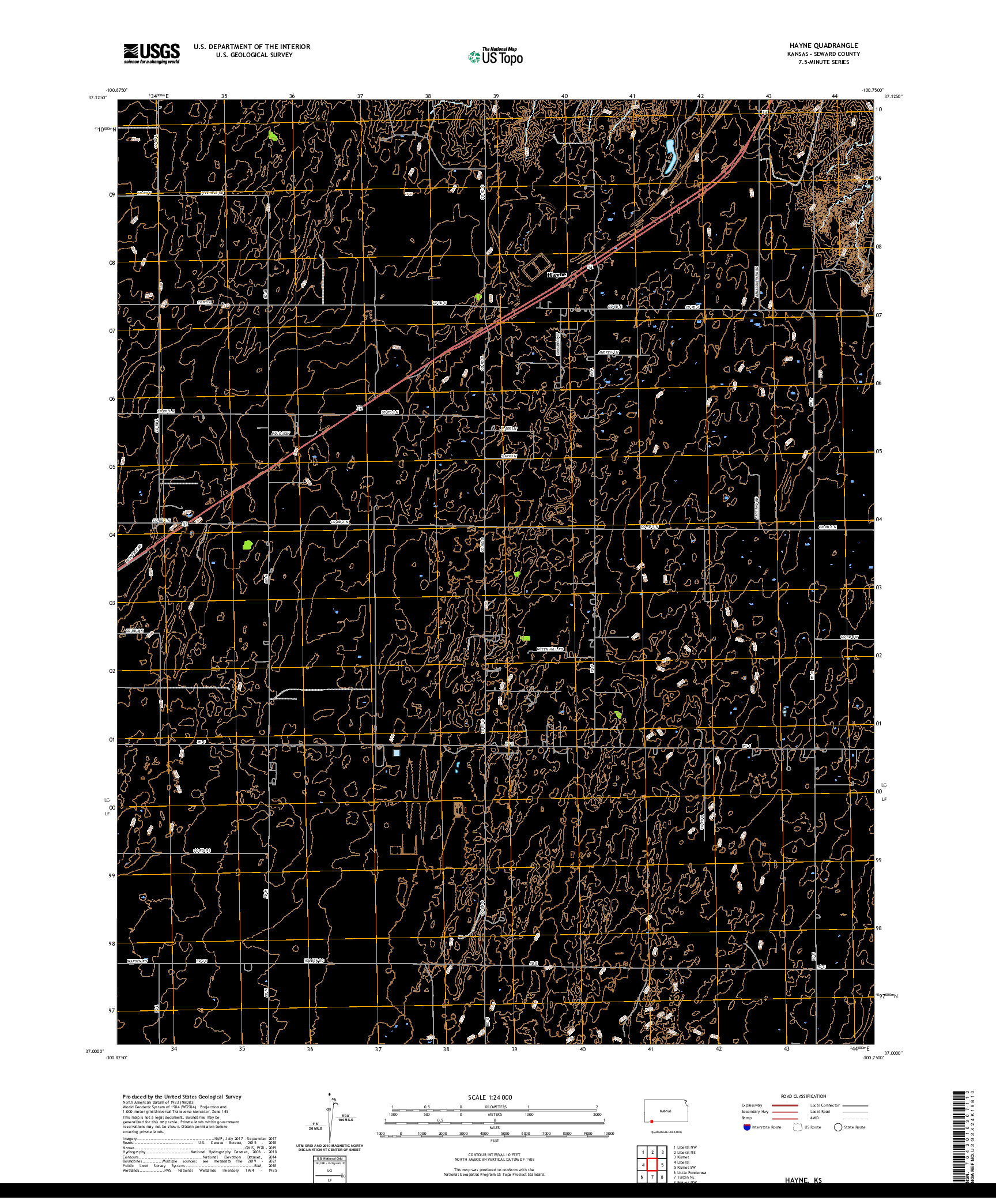 US TOPO 7.5-MINUTE MAP FOR HAYNE, KS