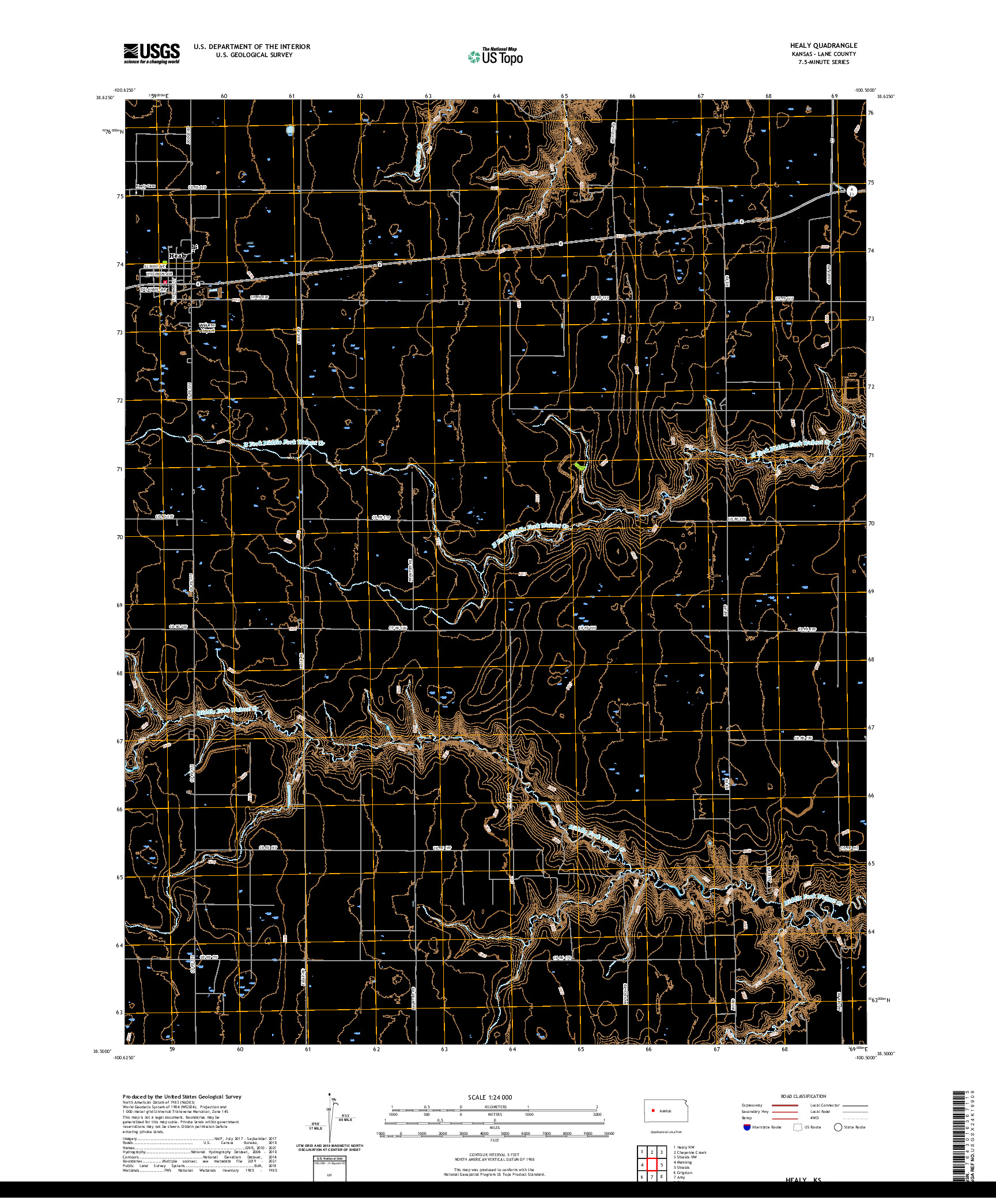 US TOPO 7.5-MINUTE MAP FOR HEALY, KS