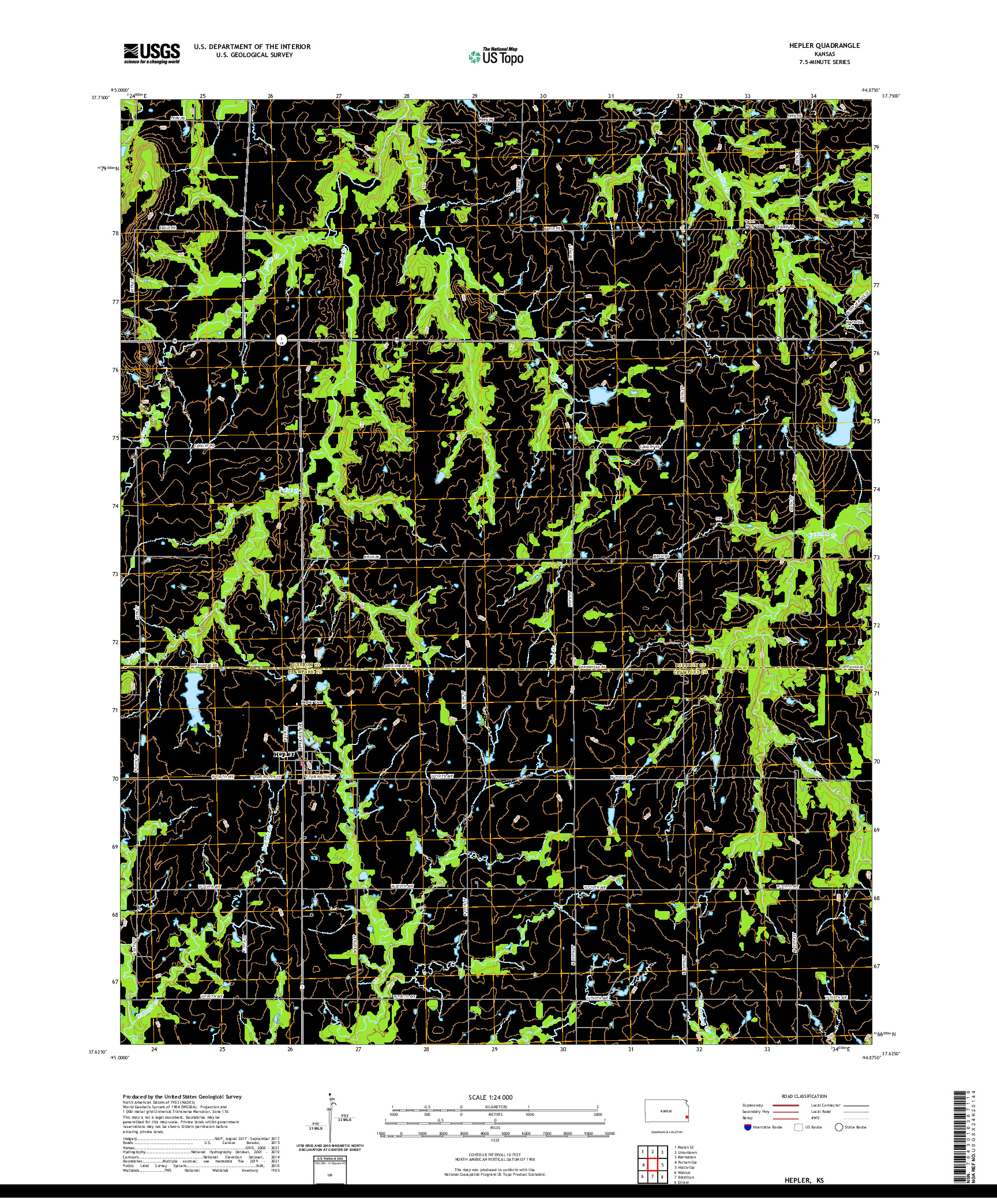 US TOPO 7.5-MINUTE MAP FOR HEPLER, KS