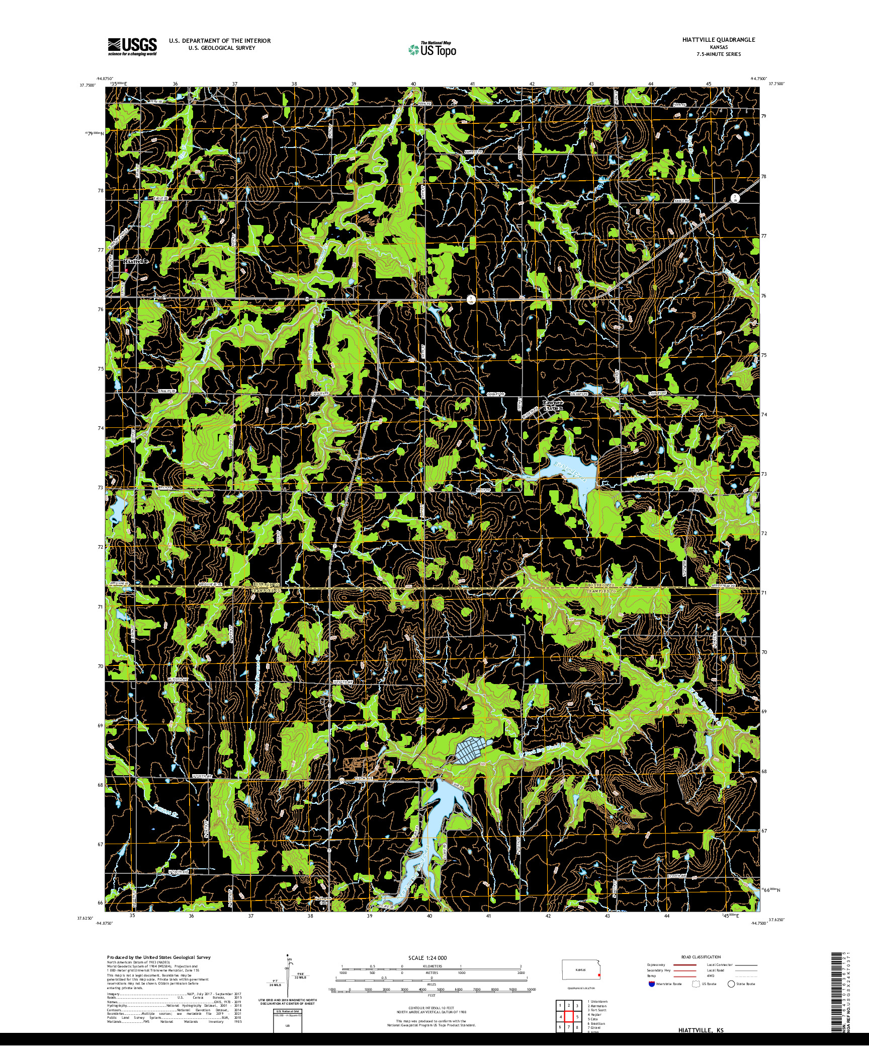 US TOPO 7.5-MINUTE MAP FOR HIATTVILLE, KS