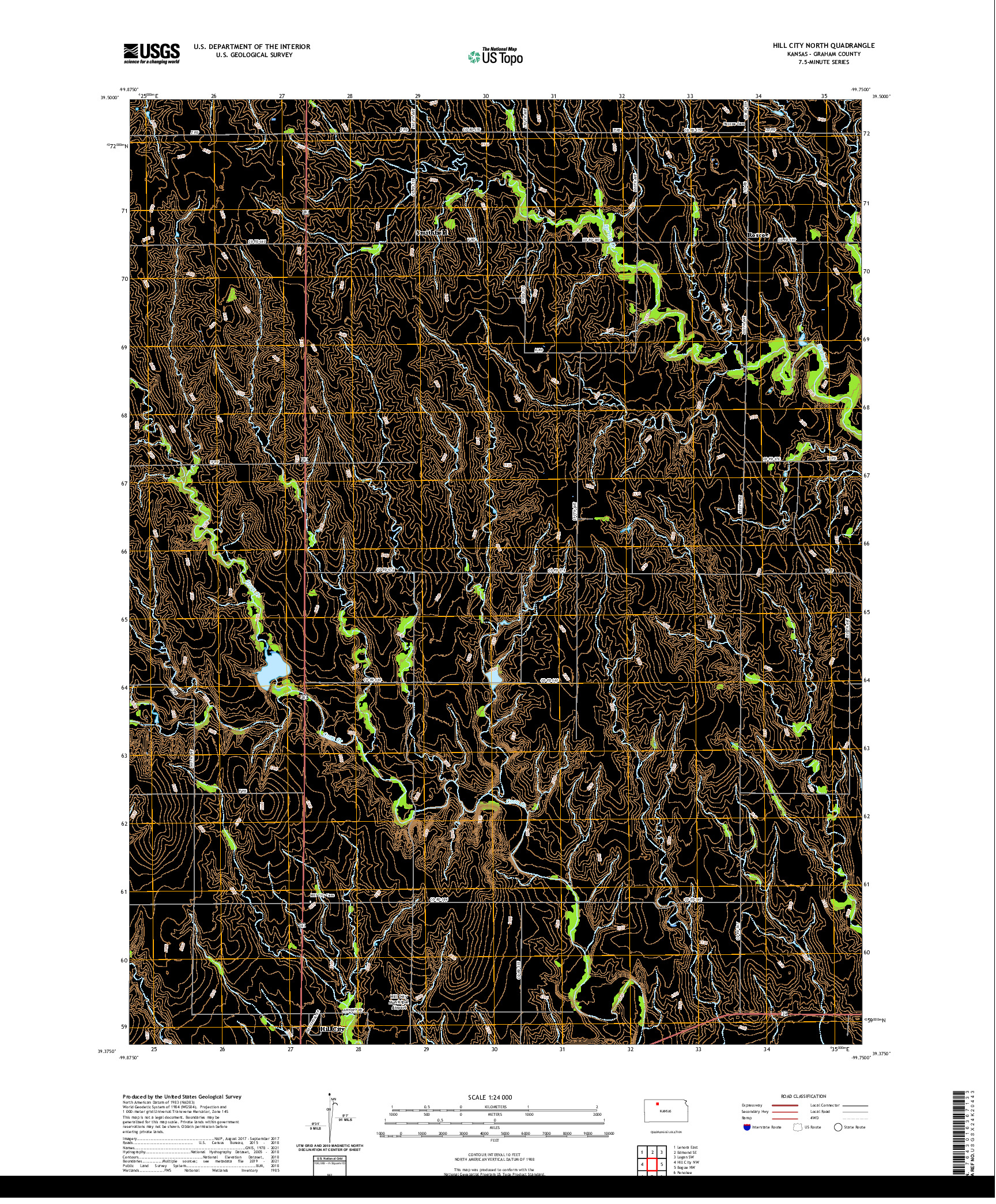 US TOPO 7.5-MINUTE MAP FOR HILL CITY NORTH, KS