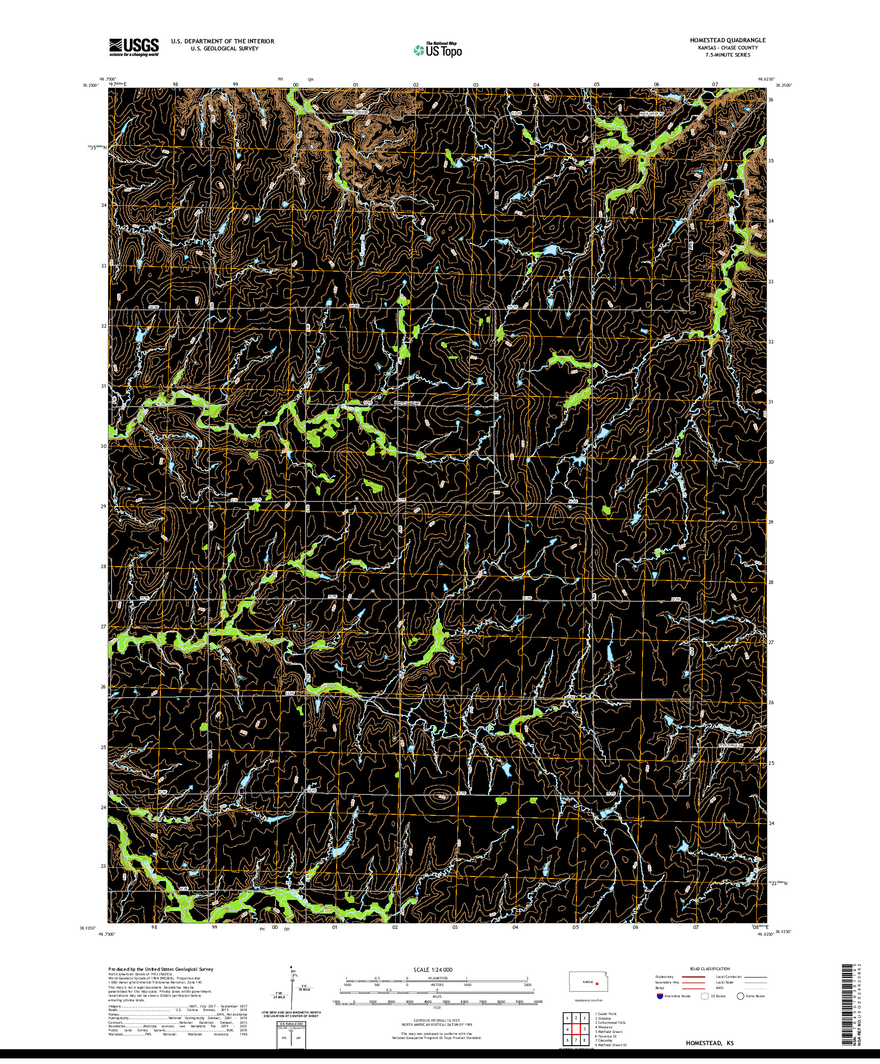 US TOPO 7.5-MINUTE MAP FOR HOMESTEAD, KS