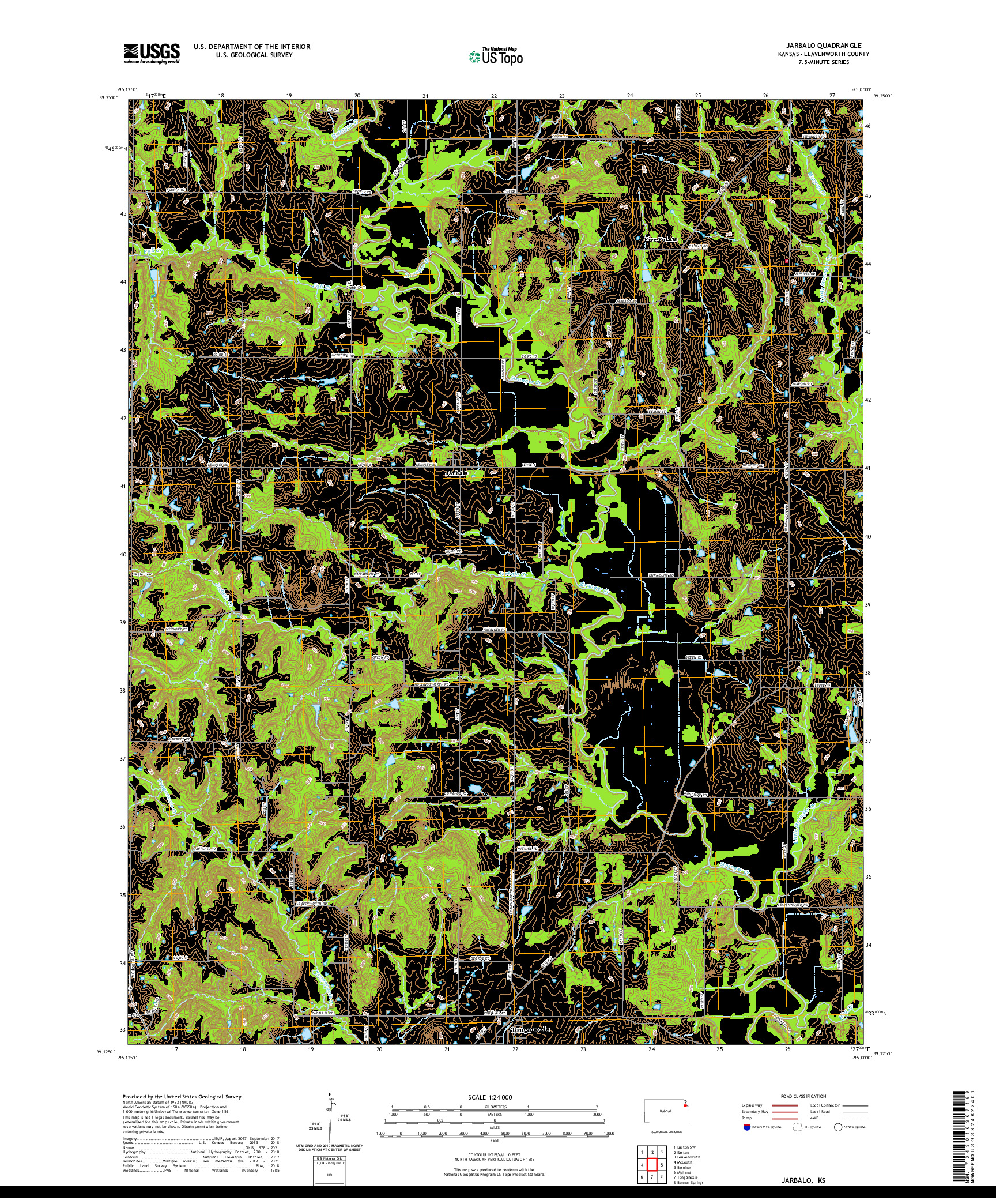 US TOPO 7.5-MINUTE MAP FOR JARBALO, KS