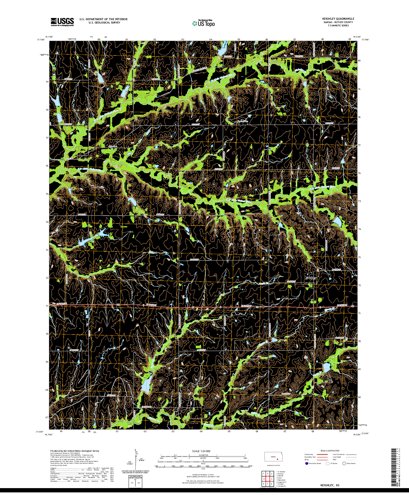 US TOPO 7.5-MINUTE MAP FOR KEIGHLEY, KS