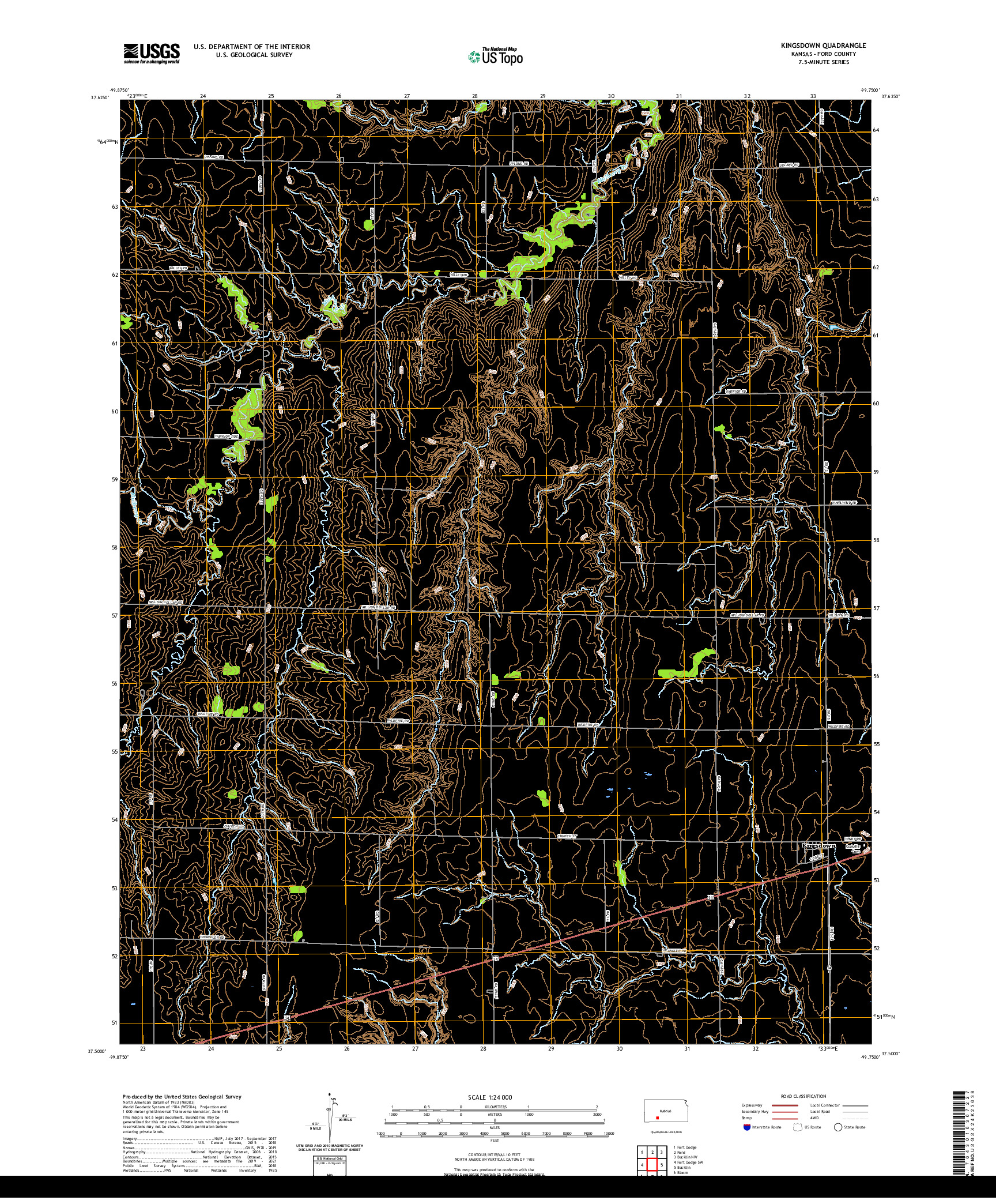 US TOPO 7.5-MINUTE MAP FOR KINGSDOWN, KS