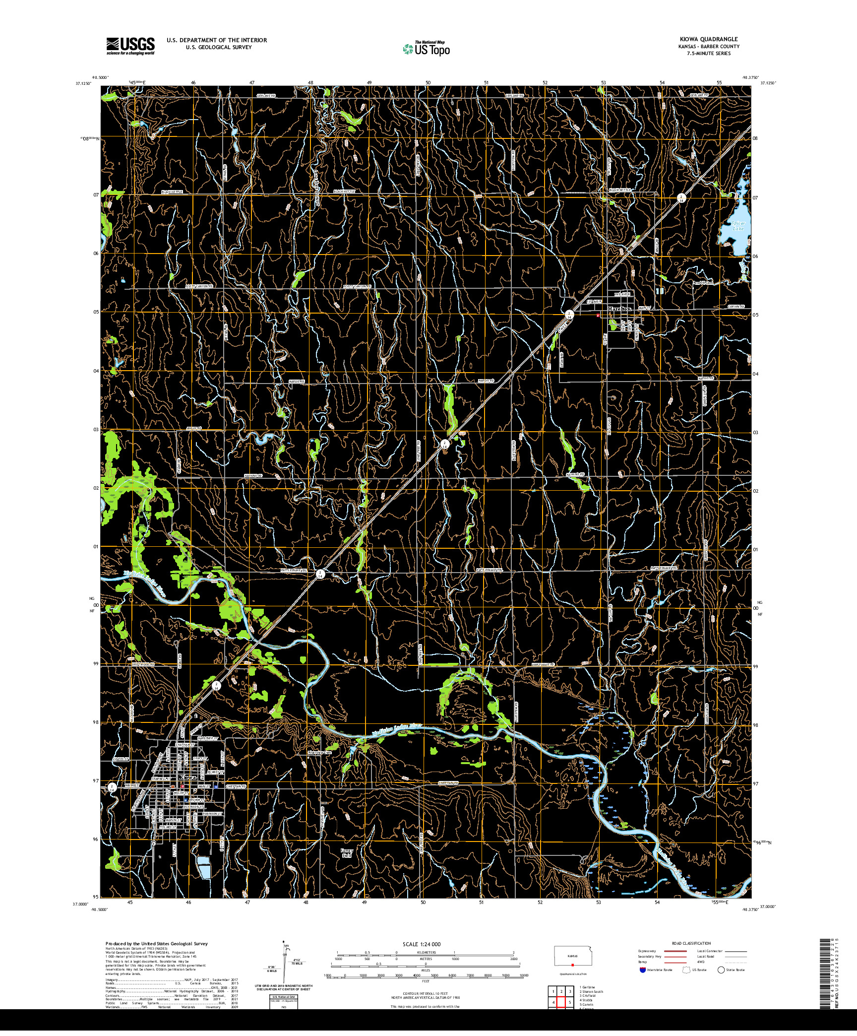 US TOPO 7.5-MINUTE MAP FOR KIOWA, KS