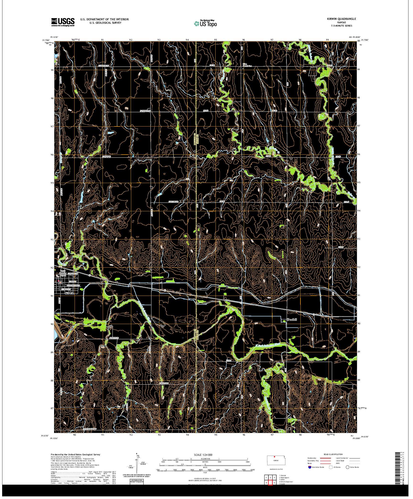 US TOPO 7.5-MINUTE MAP FOR KIRWIN, KS