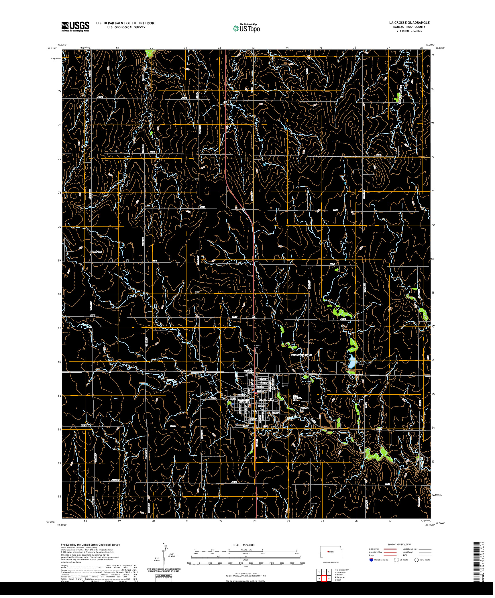 US TOPO 7.5-MINUTE MAP FOR LA CROSSE, KS