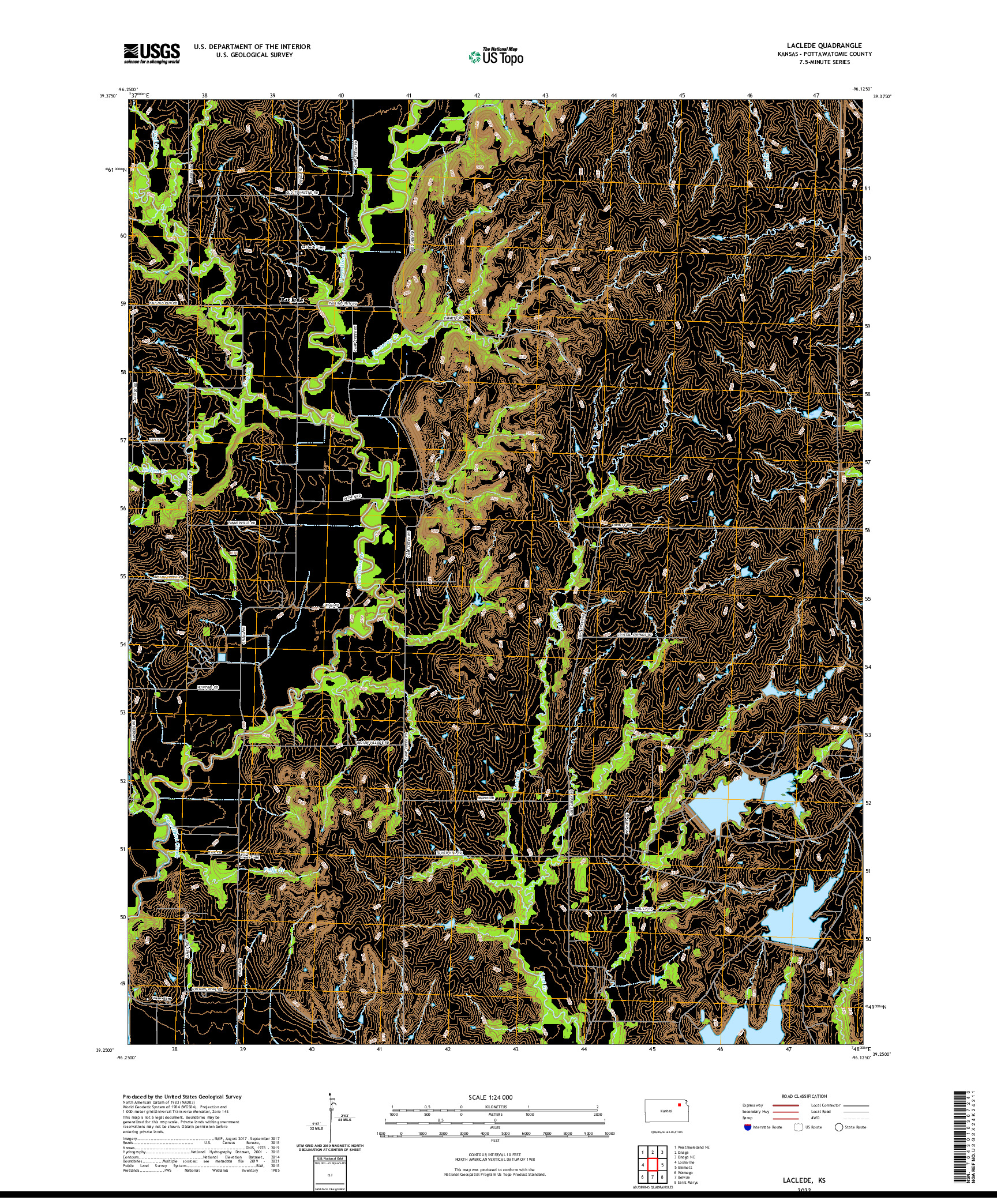US TOPO 7.5-MINUTE MAP FOR LACLEDE, KS
