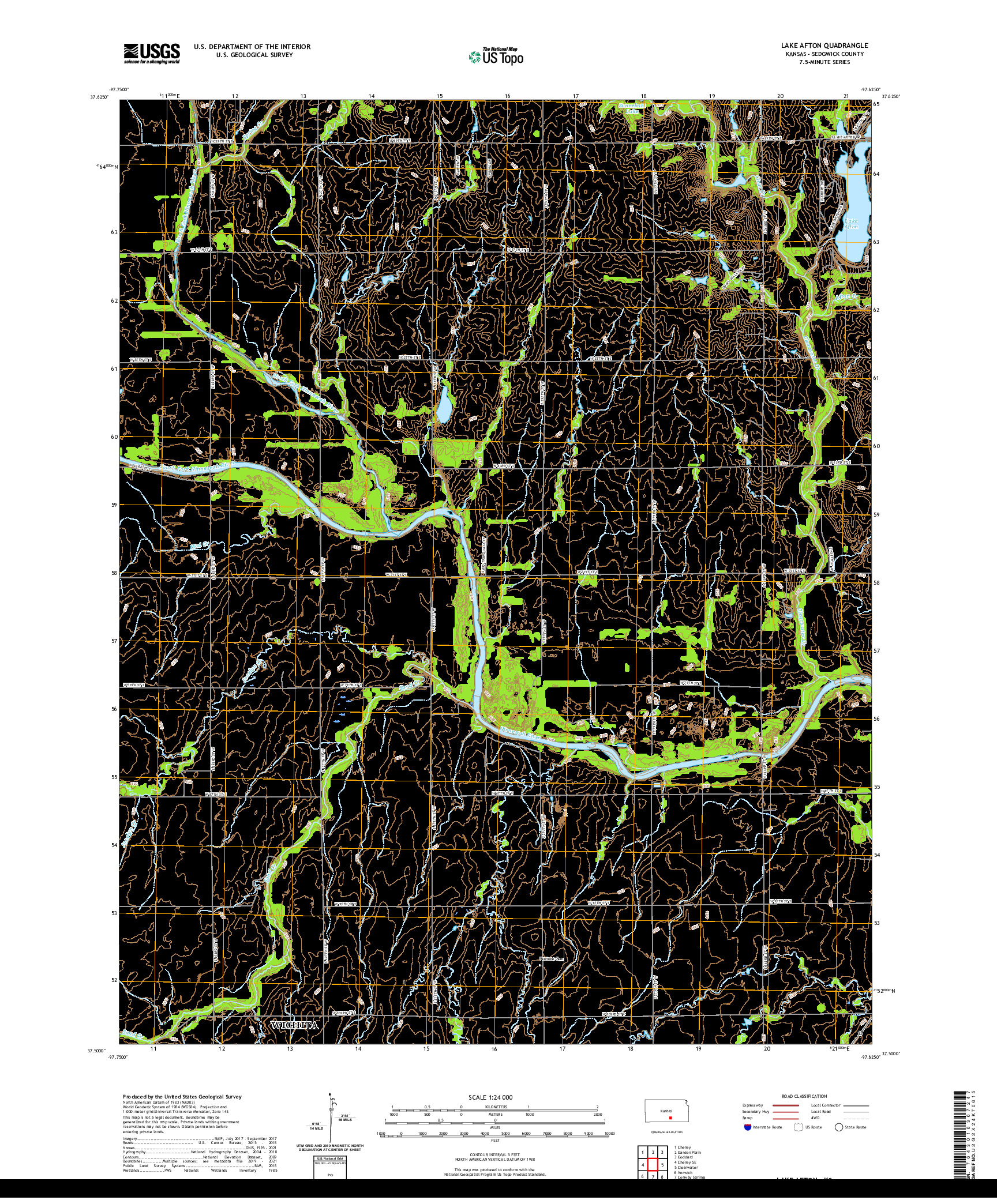 US TOPO 7.5-MINUTE MAP FOR LAKE AFTON, KS