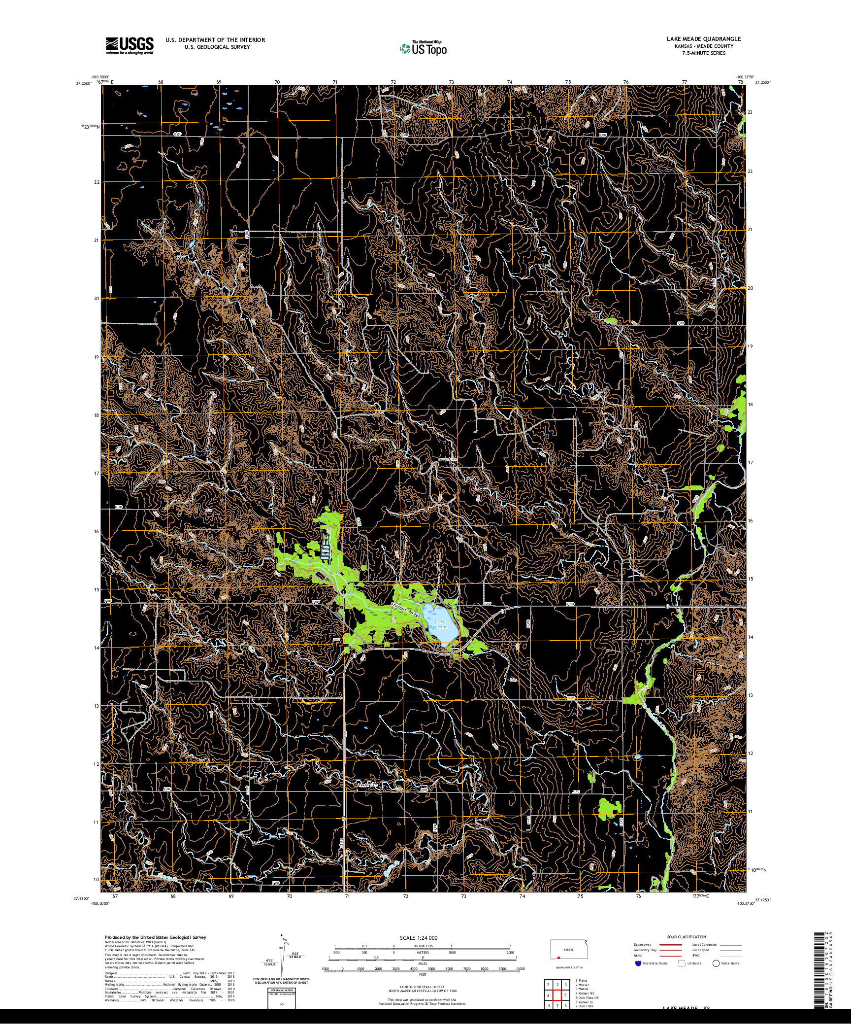 US TOPO 7.5-MINUTE MAP FOR LAKE MEADE, KS