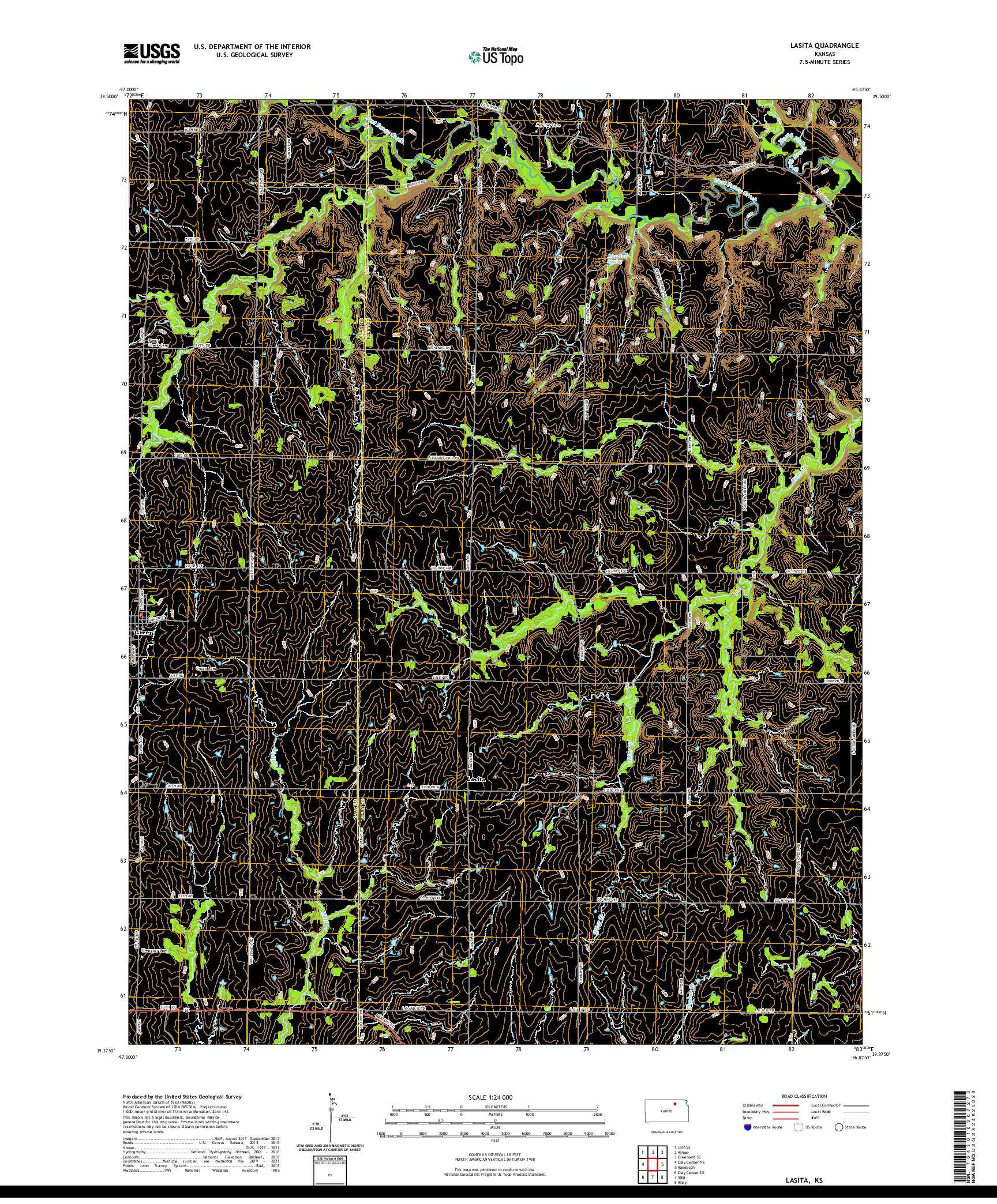 US TOPO 7.5-MINUTE MAP FOR LASITA, KS