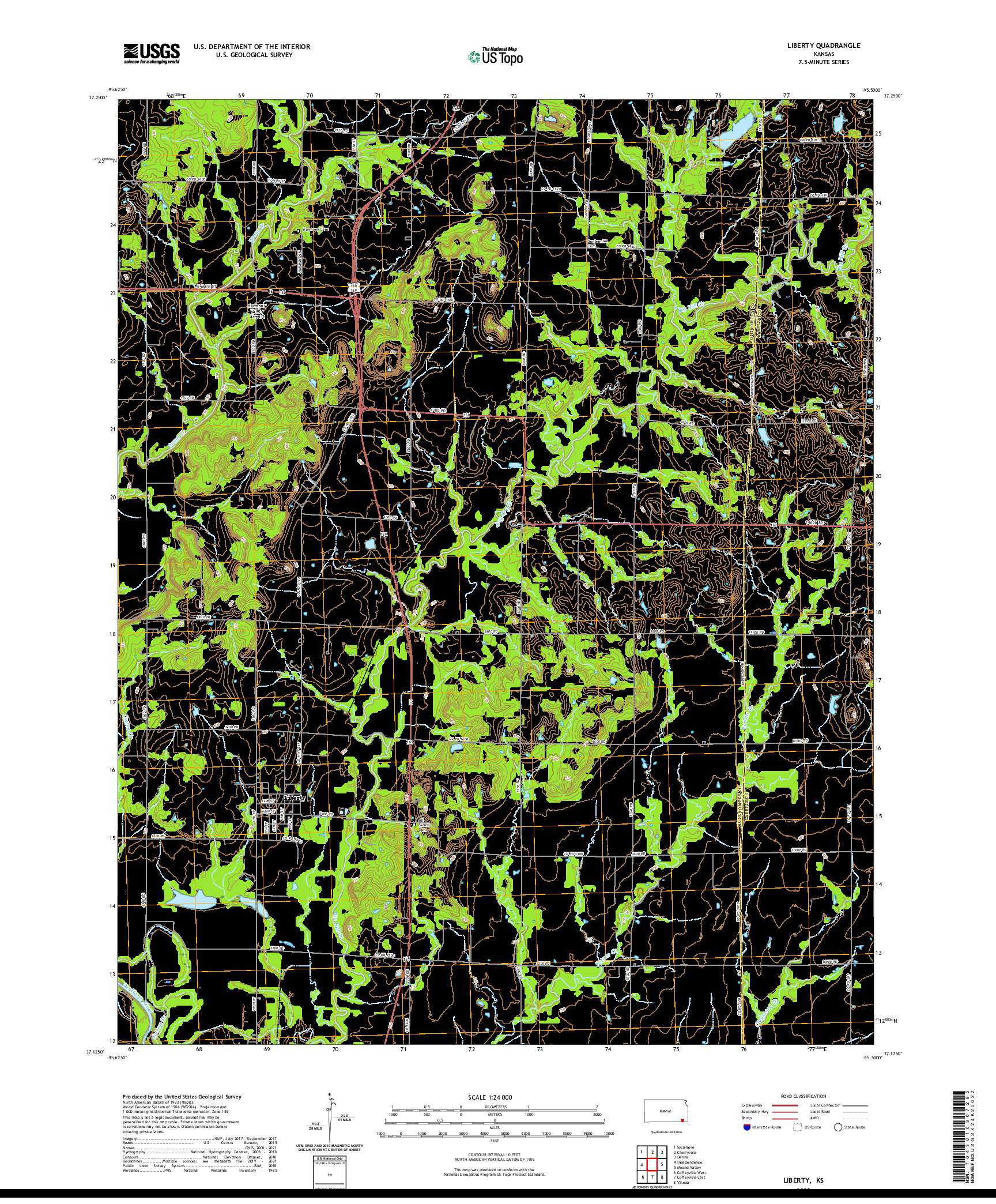 US TOPO 7.5-MINUTE MAP FOR LIBERTY, KS