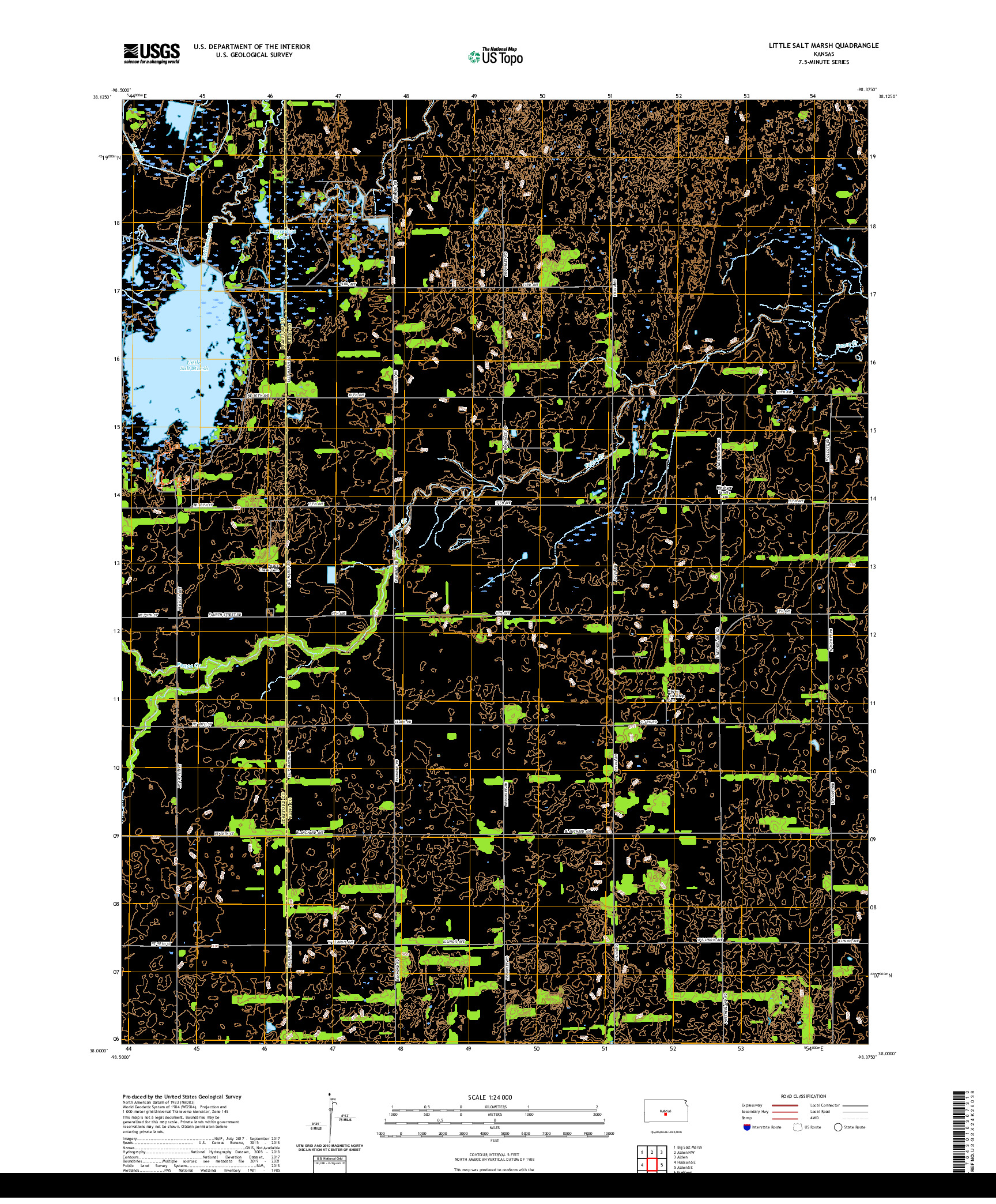 US TOPO 7.5-MINUTE MAP FOR LITTLE SALT MARSH, KS