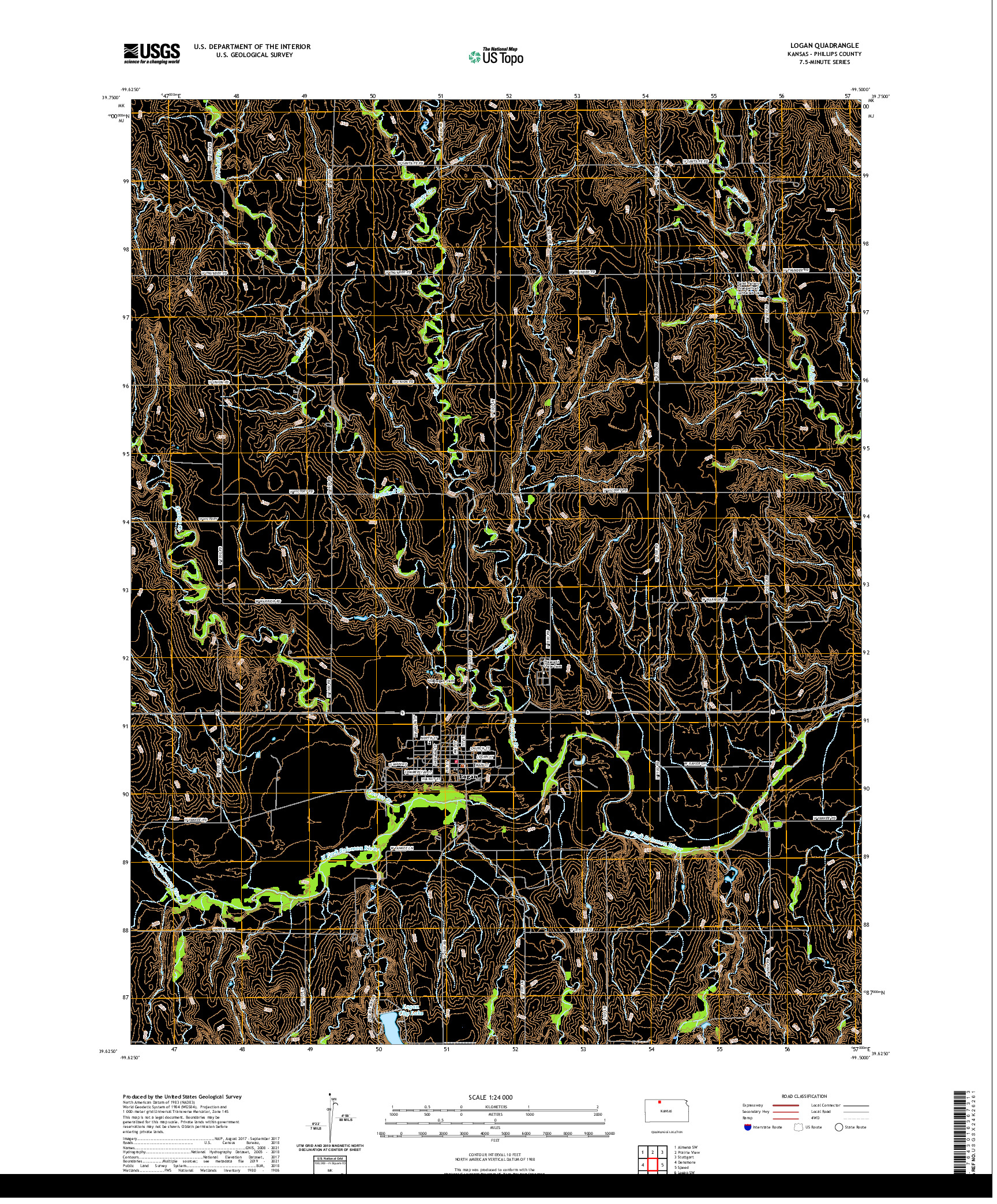 US TOPO 7.5-MINUTE MAP FOR LOGAN, KS