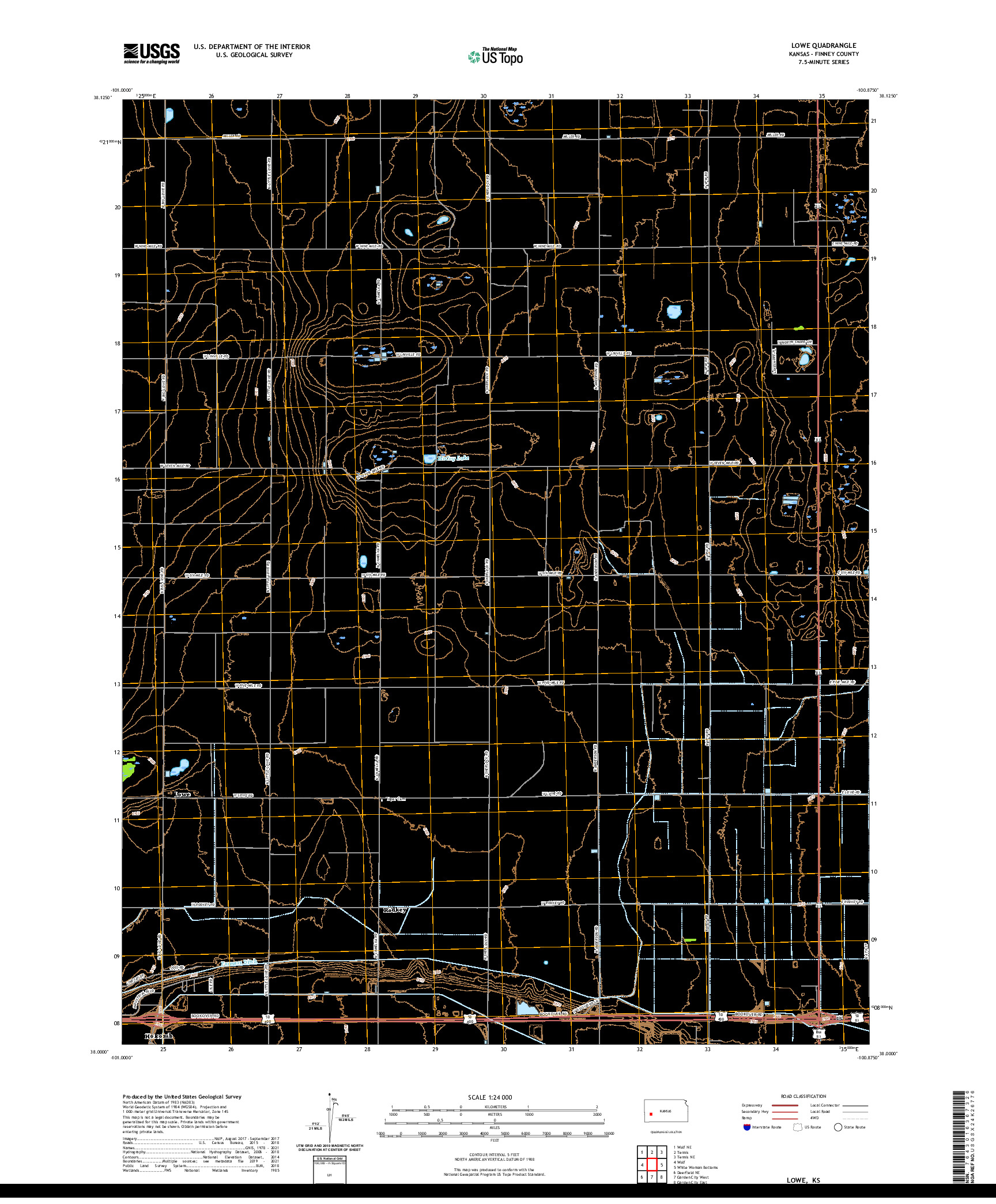 US TOPO 7.5-MINUTE MAP FOR LOWE, KS