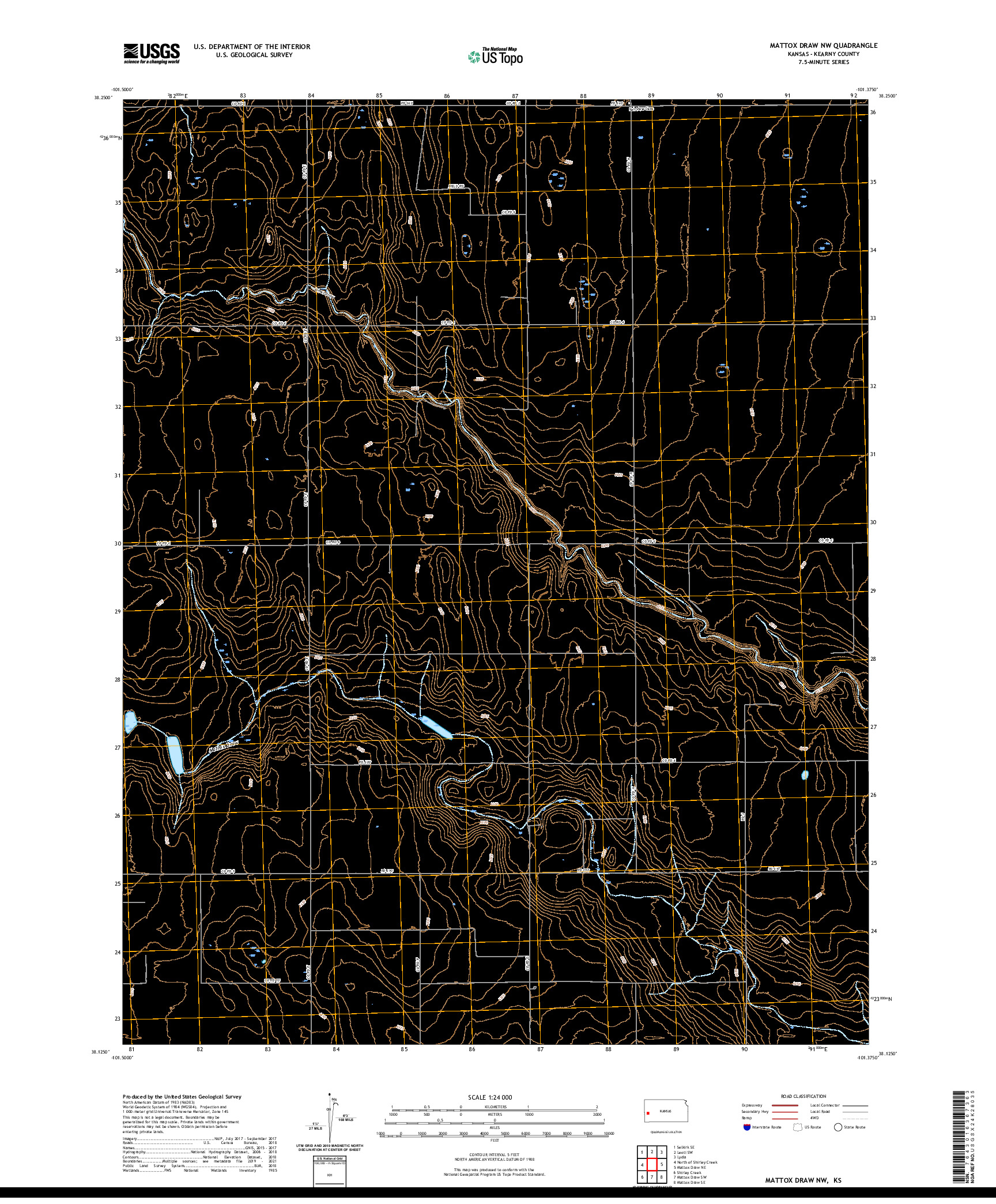 US TOPO 7.5-MINUTE MAP FOR MATTOX DRAW NW, KS