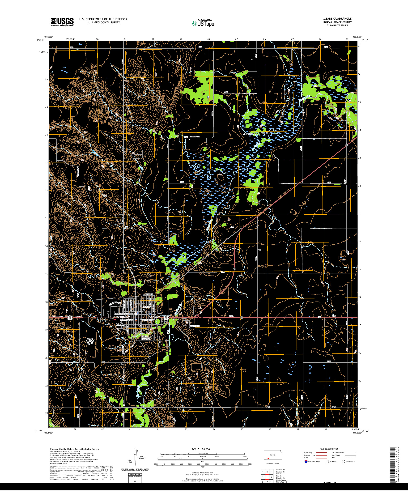 US TOPO 7.5-MINUTE MAP FOR MEADE, KS