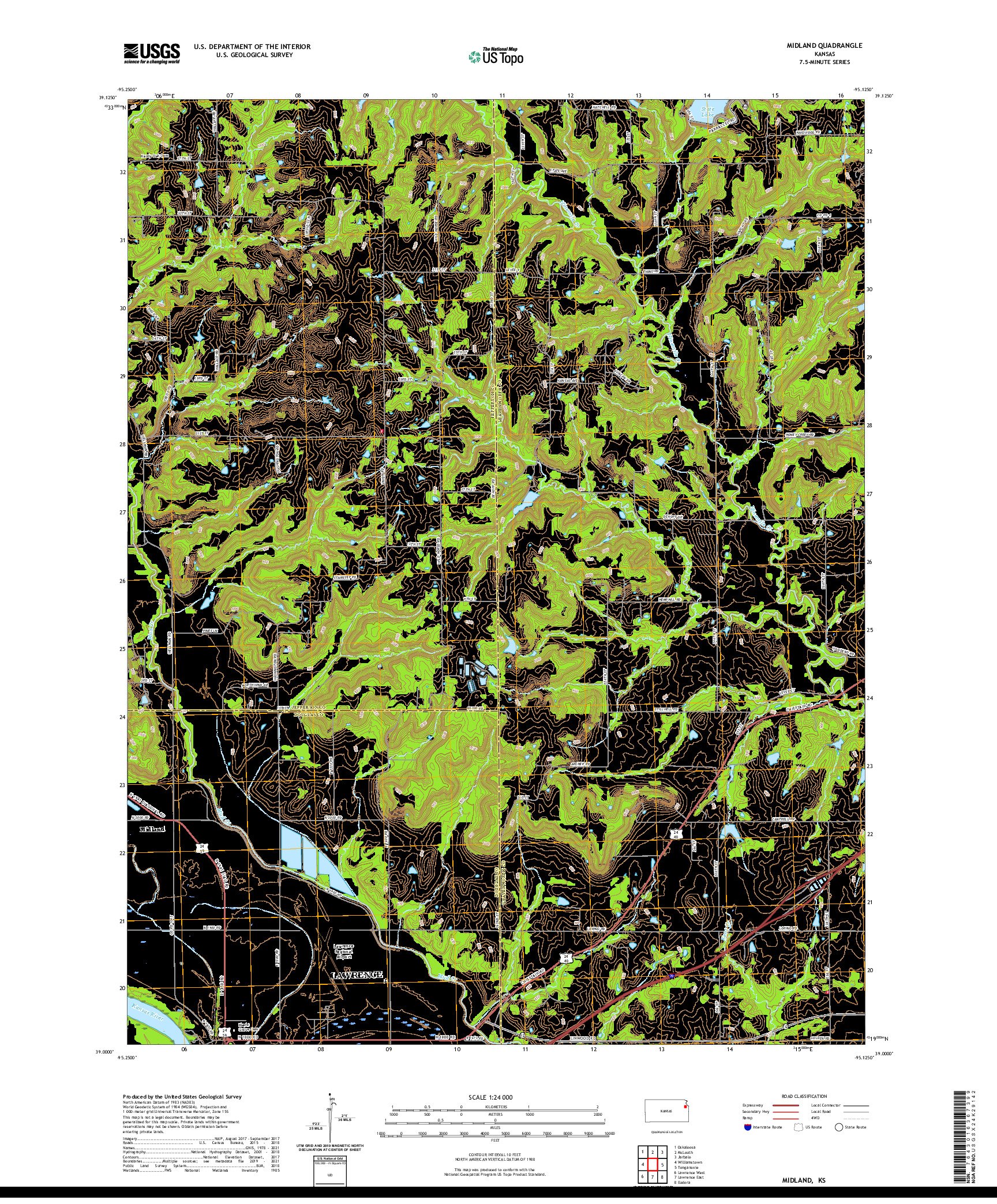 US TOPO 7.5-MINUTE MAP FOR MIDLAND, KS