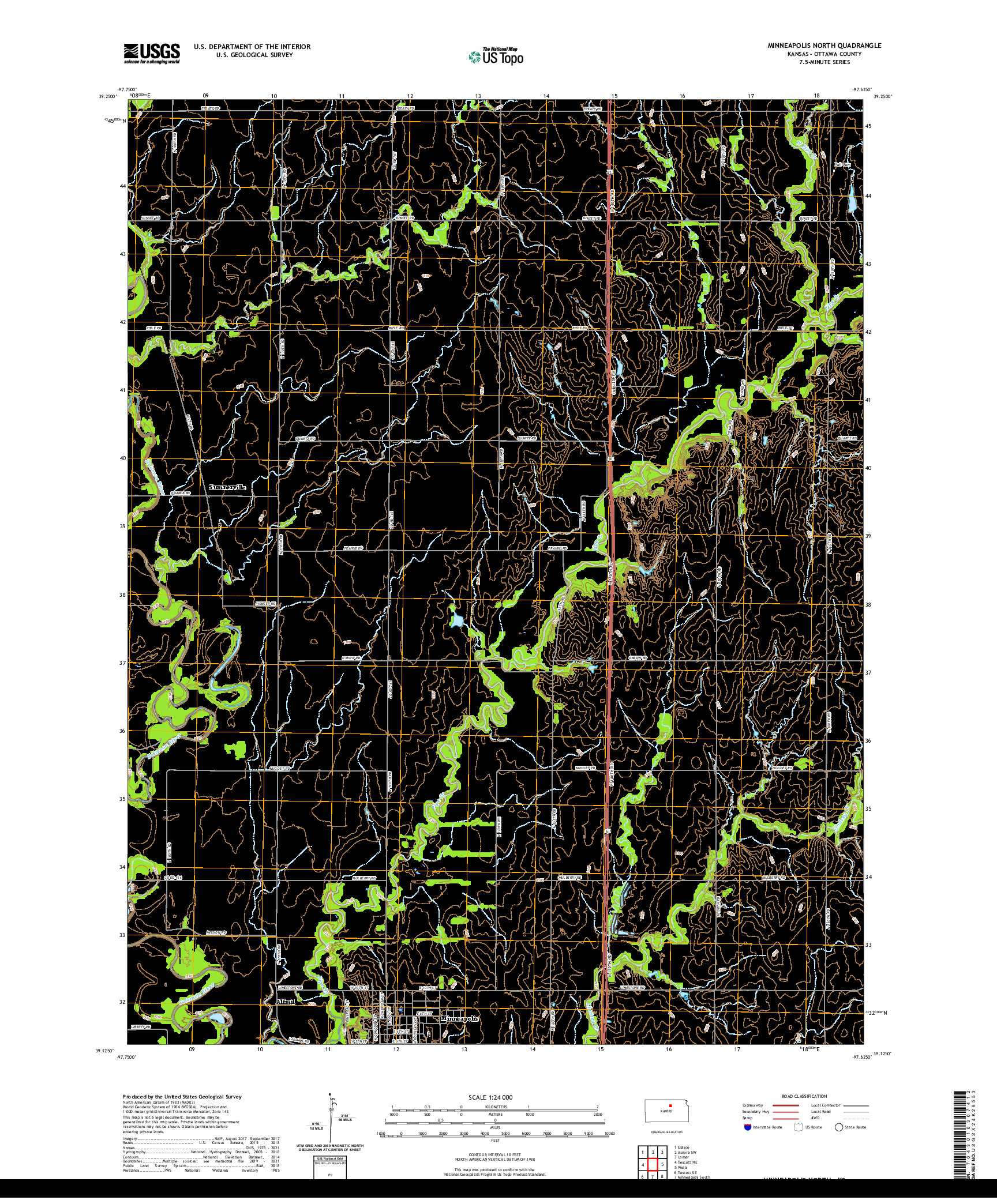 US TOPO 7.5-MINUTE MAP FOR MINNEAPOLIS NORTH, KS