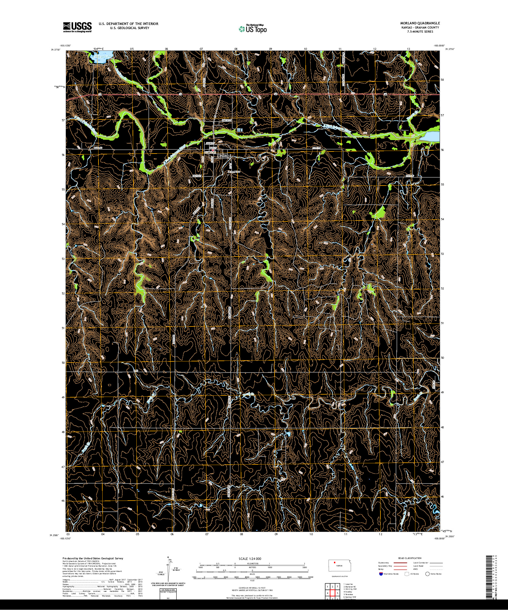 US TOPO 7.5-MINUTE MAP FOR MORLAND, KS