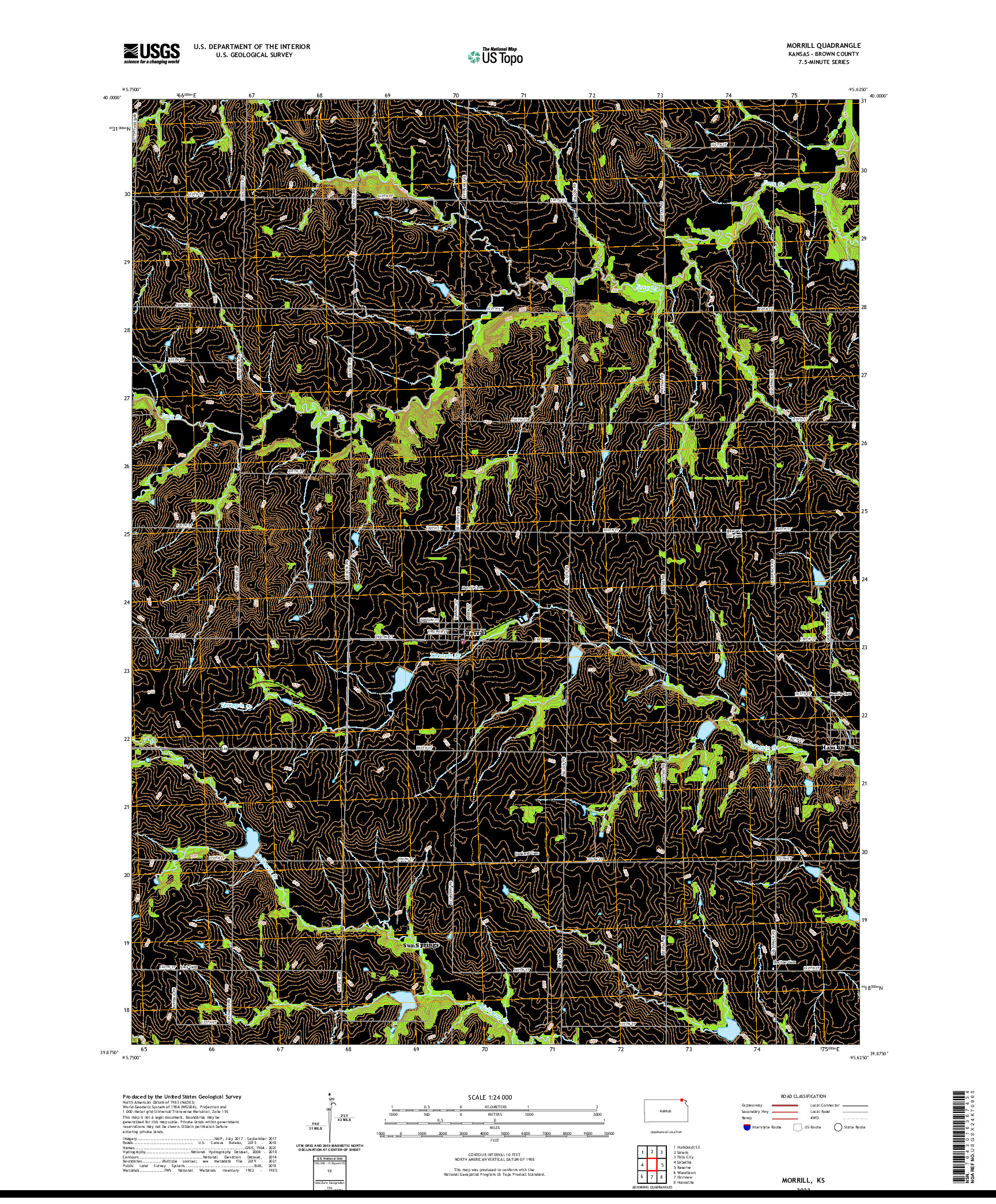 US TOPO 7.5-MINUTE MAP FOR MORRILL, KS