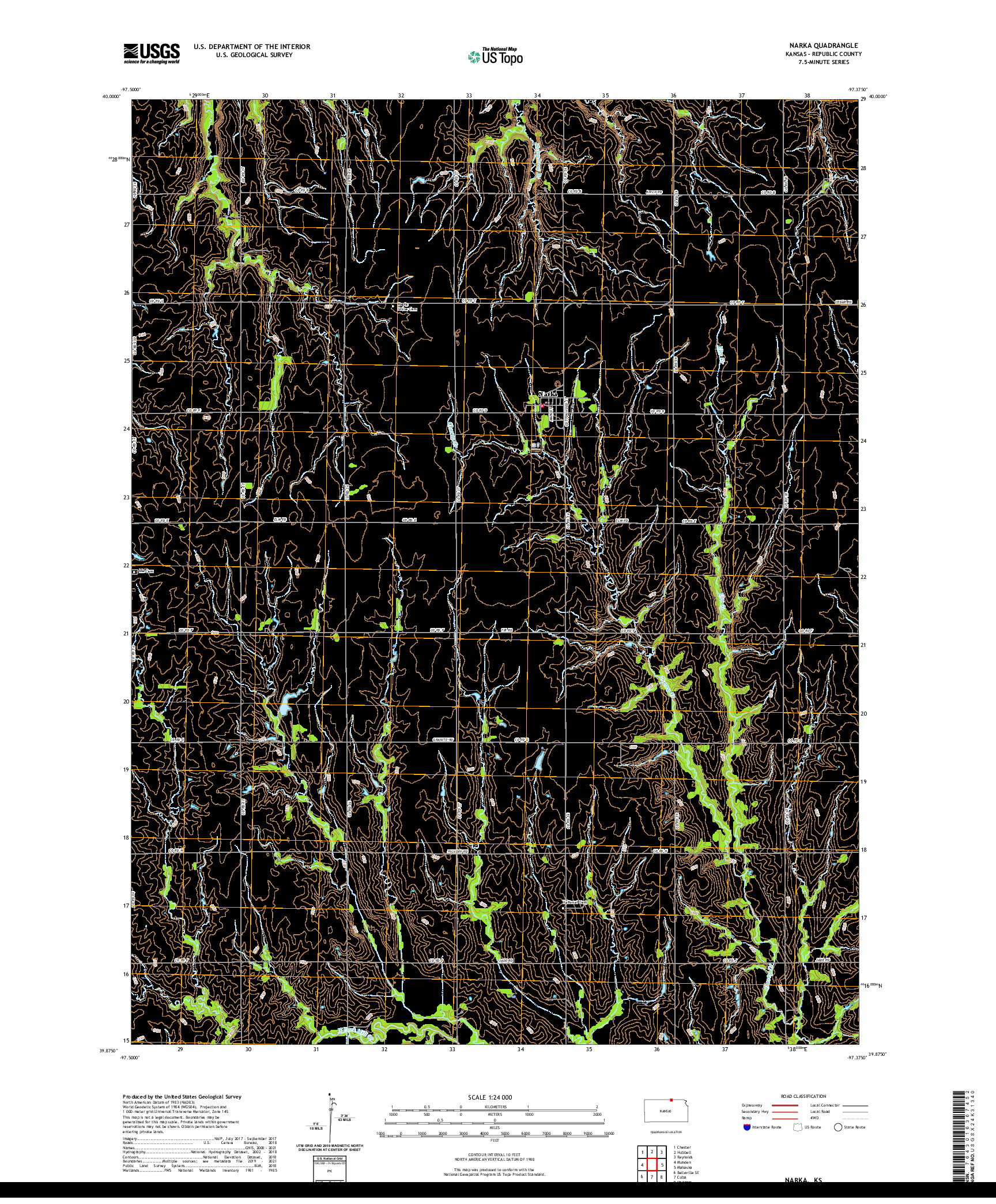 US TOPO 7.5-MINUTE MAP FOR NARKA, KS