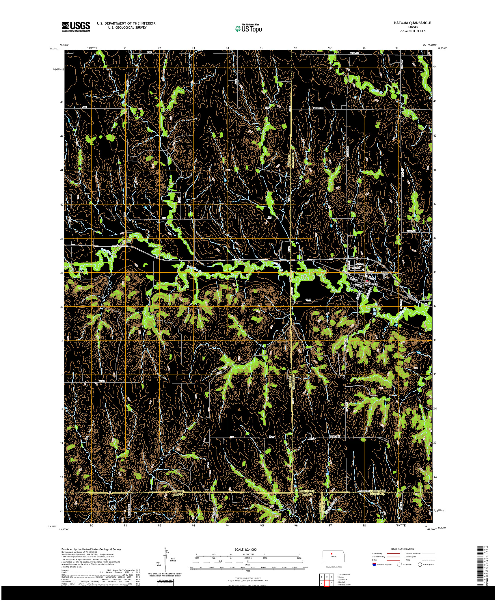 US TOPO 7.5-MINUTE MAP FOR NATOMA, KS