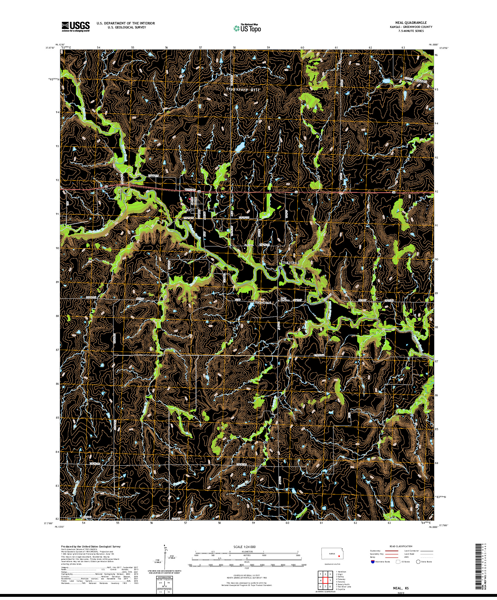 US TOPO 7.5-MINUTE MAP FOR NEAL, KS