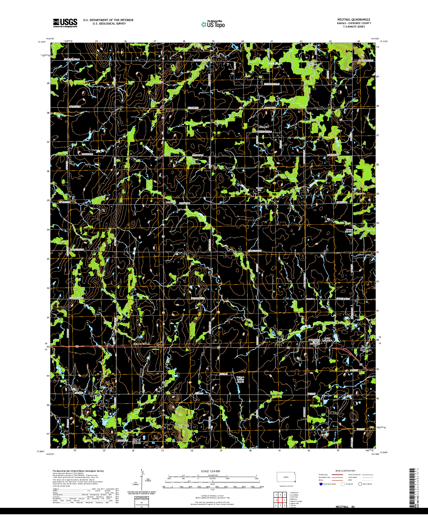 US TOPO 7.5-MINUTE MAP FOR NEUTRAL, KS