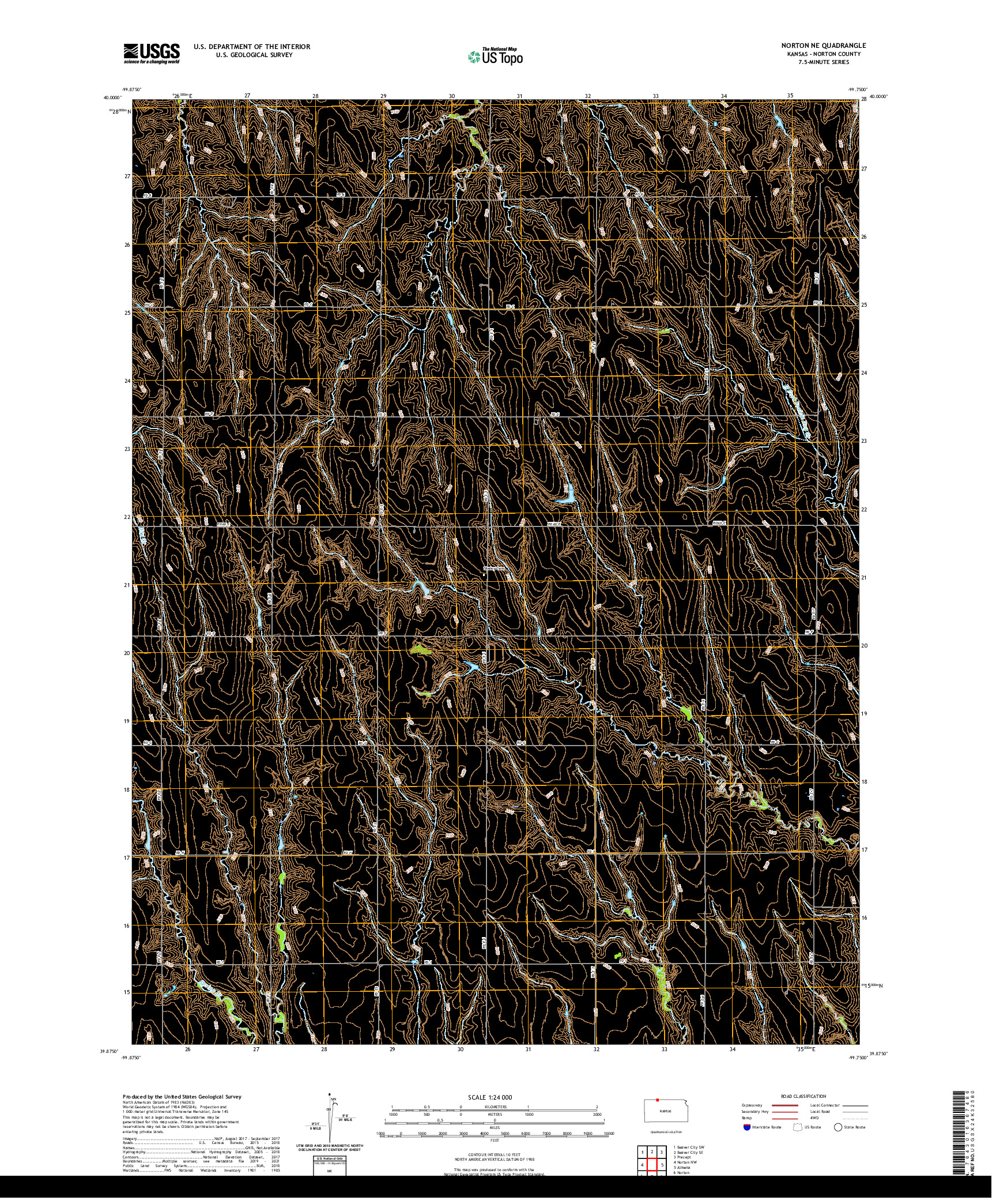 US TOPO 7.5-MINUTE MAP FOR NORTON NE, KS