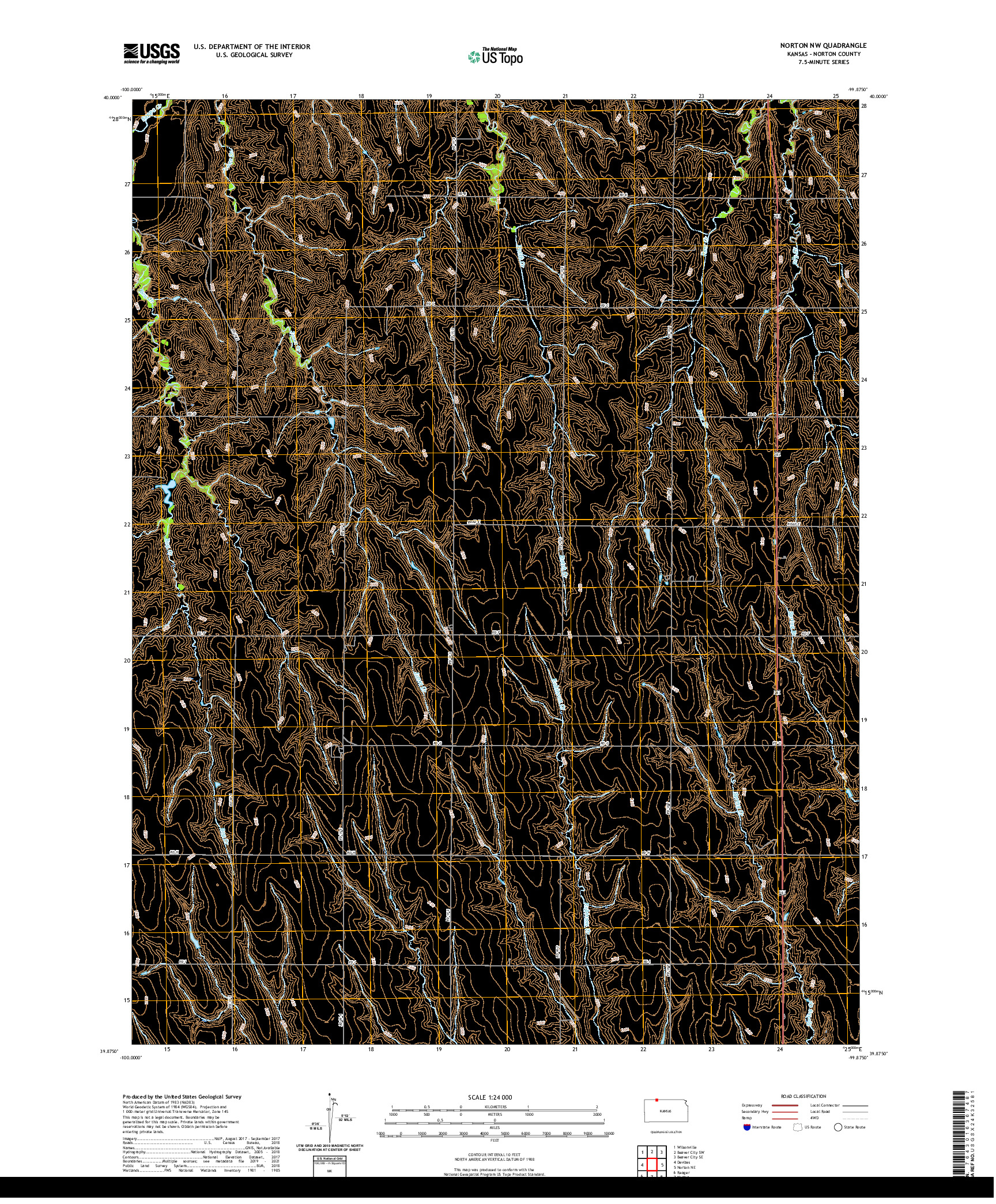 US TOPO 7.5-MINUTE MAP FOR NORTON NW, KS