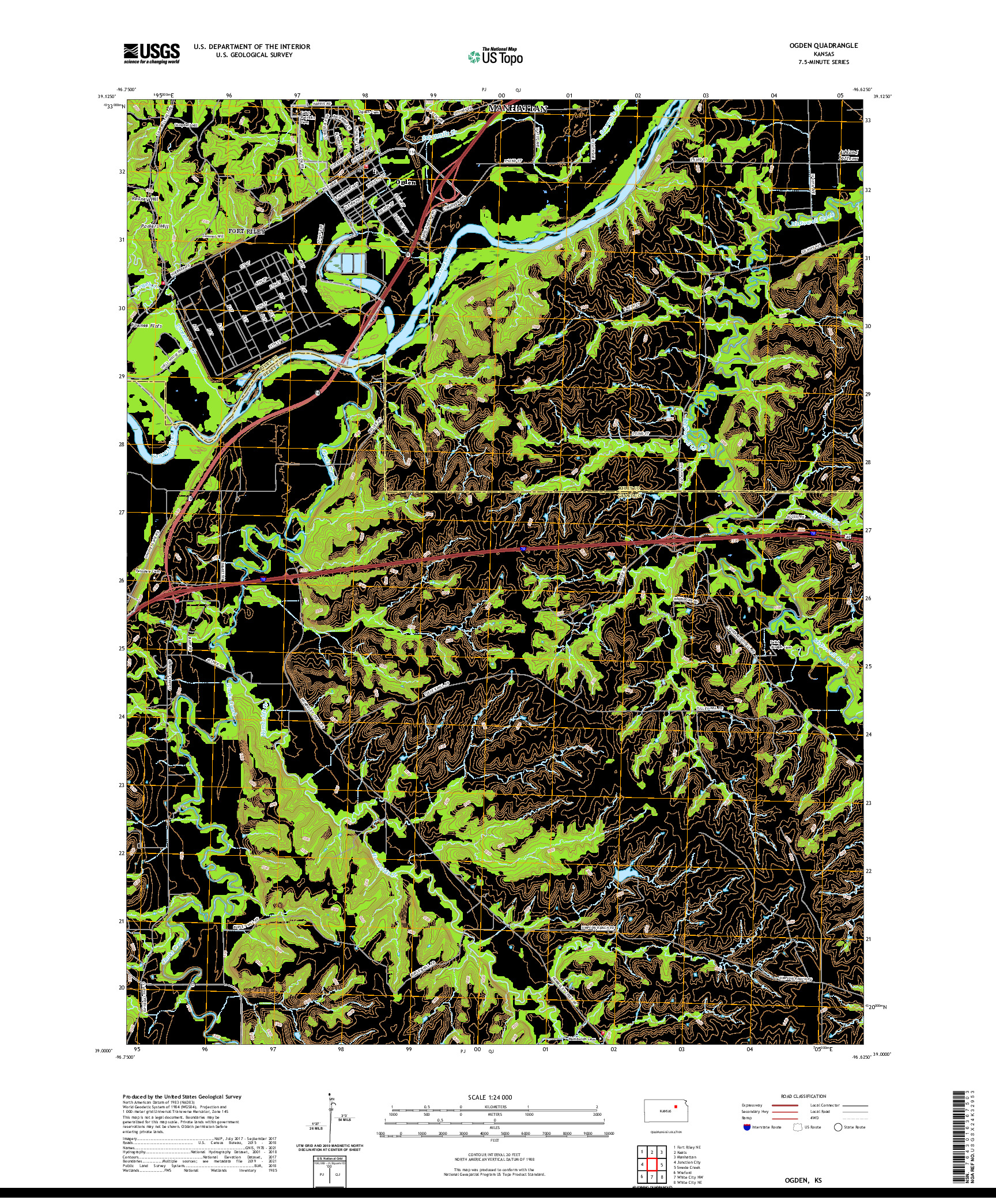 US TOPO 7.5-MINUTE MAP FOR OGDEN, KS