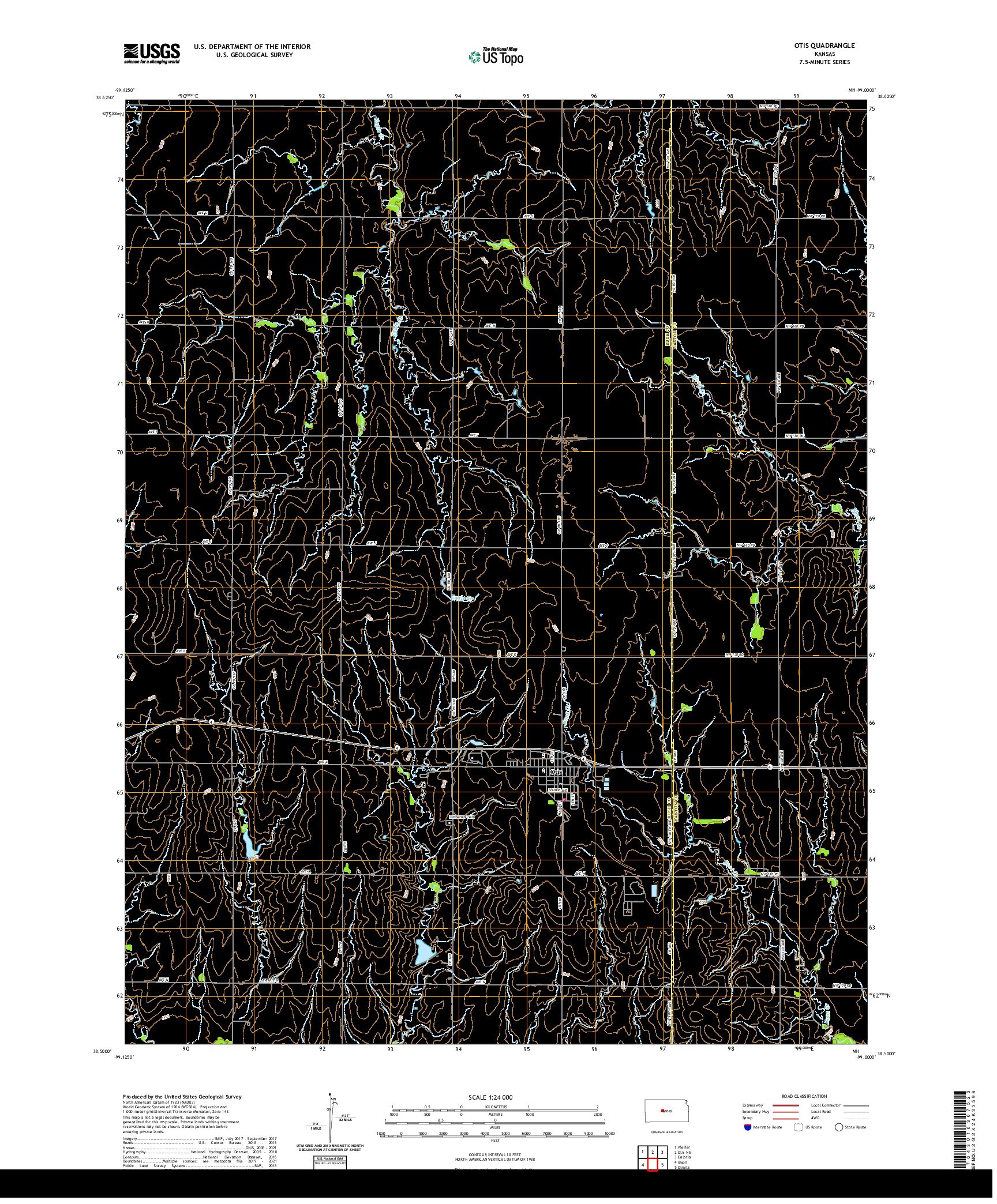 US TOPO 7.5-MINUTE MAP FOR OTIS, KS