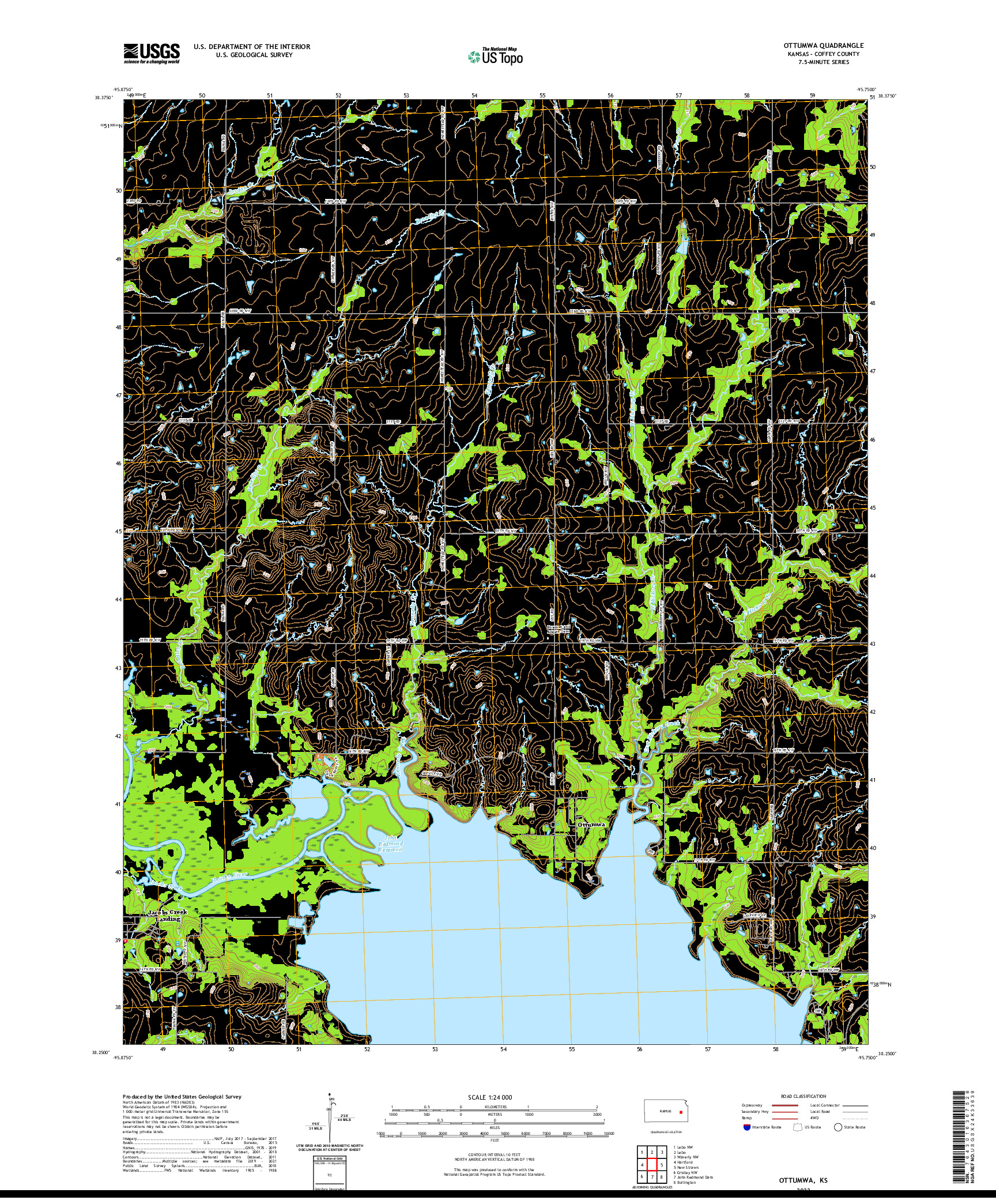 US TOPO 7.5-MINUTE MAP FOR OTTUMWA, KS