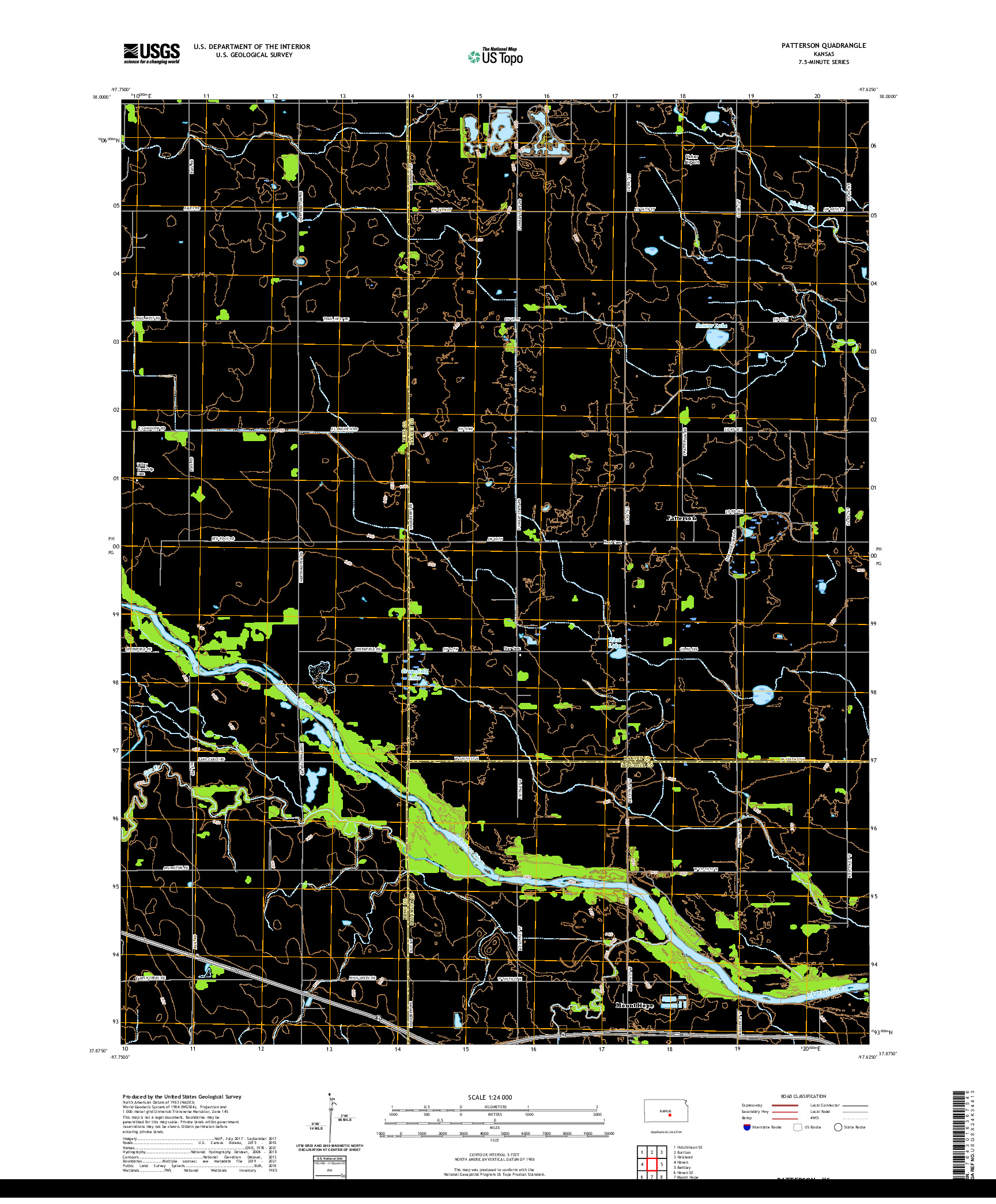 US TOPO 7.5-MINUTE MAP FOR PATTERSON, KS
