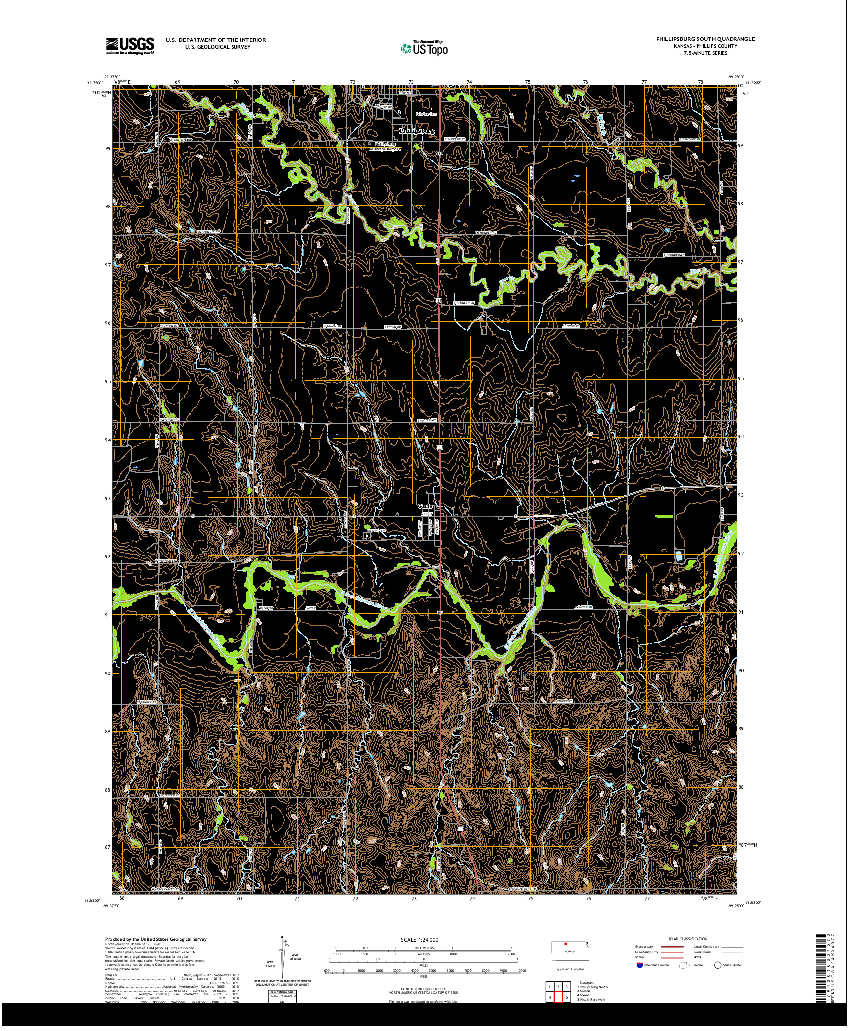 US TOPO 7.5-MINUTE MAP FOR PHILLIPSBURG SOUTH, KS