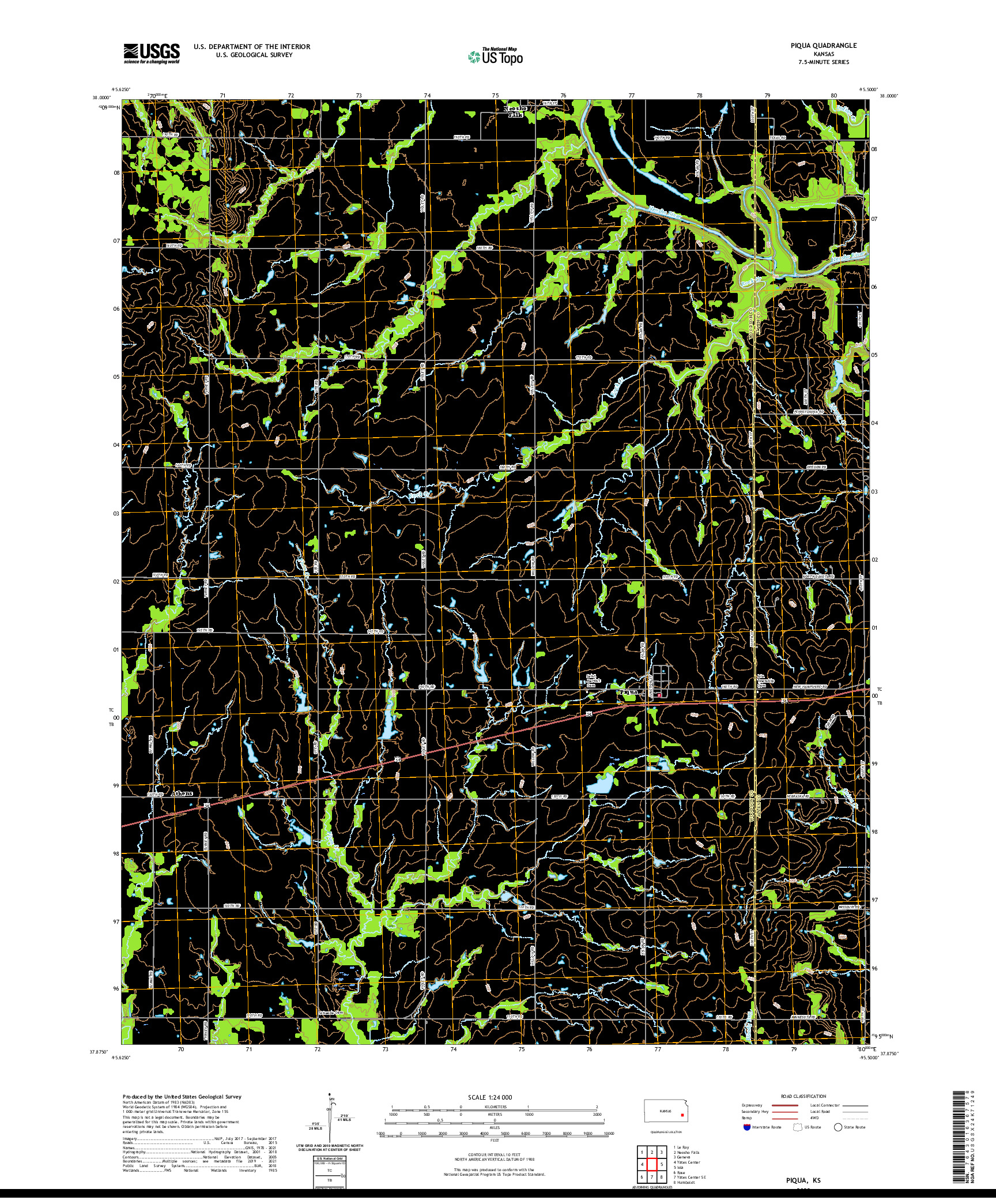 US TOPO 7.5-MINUTE MAP FOR PIQUA, KS