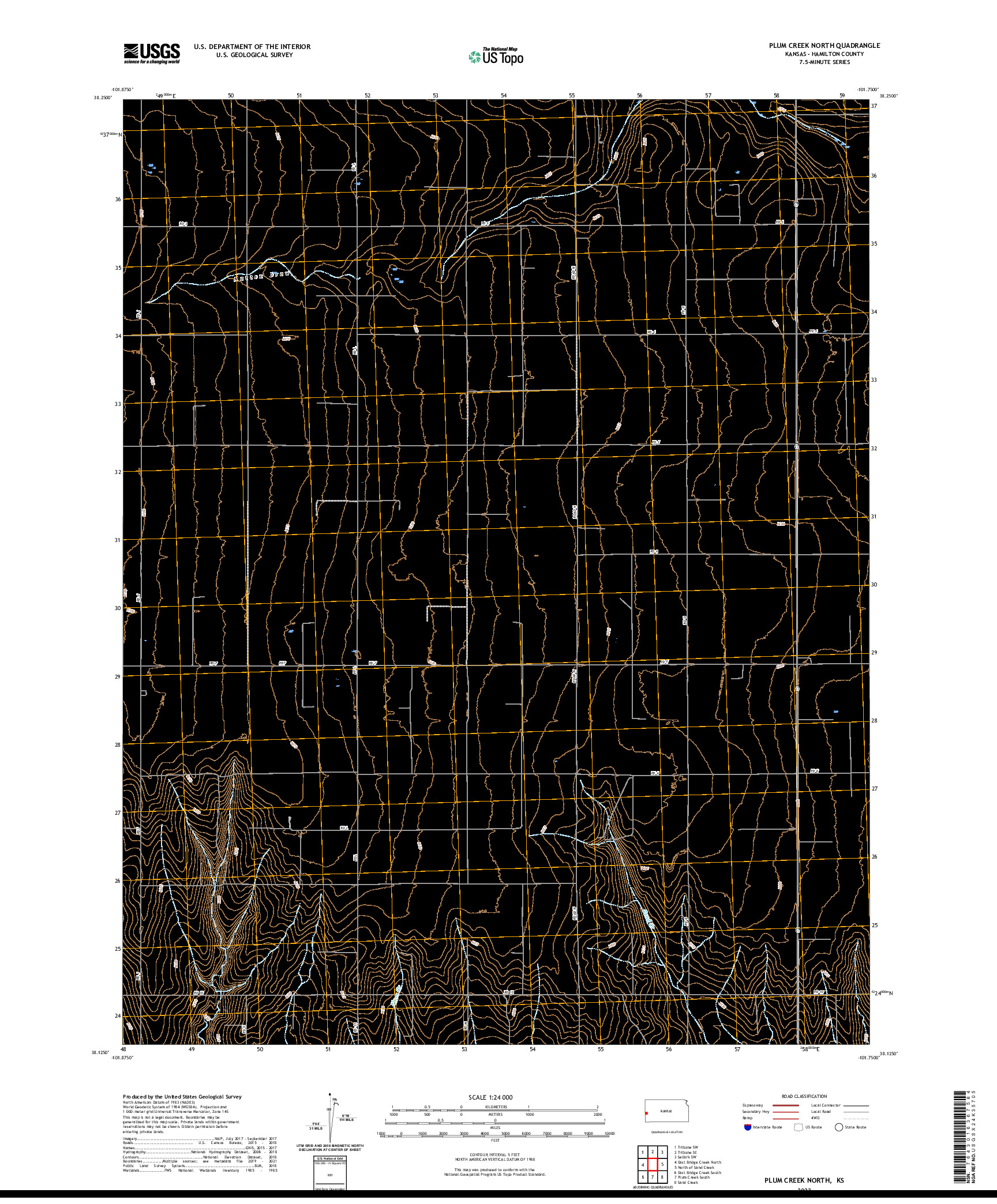 US TOPO 7.5-MINUTE MAP FOR PLUM CREEK NORTH, KS