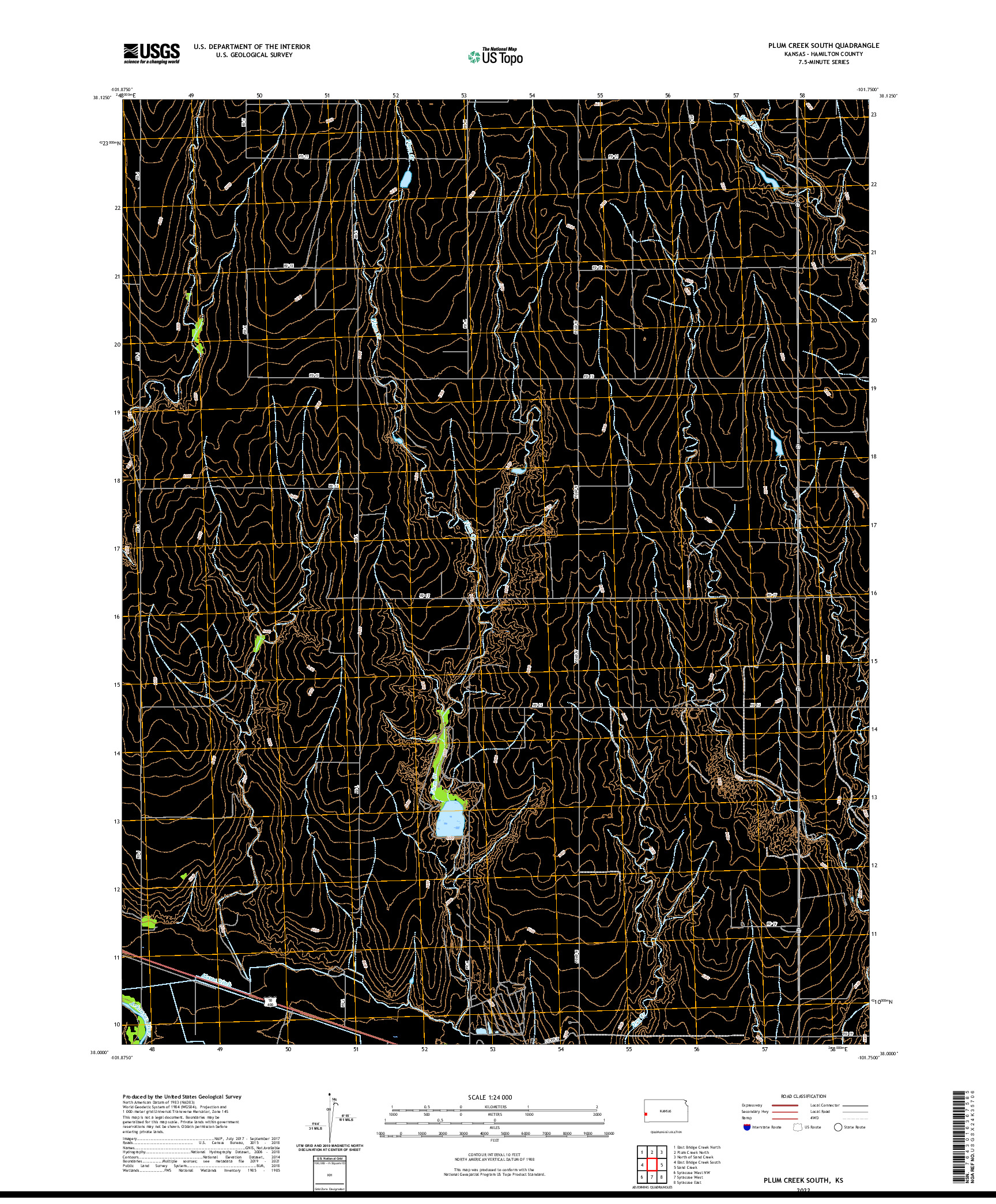 US TOPO 7.5-MINUTE MAP FOR PLUM CREEK SOUTH, KS
