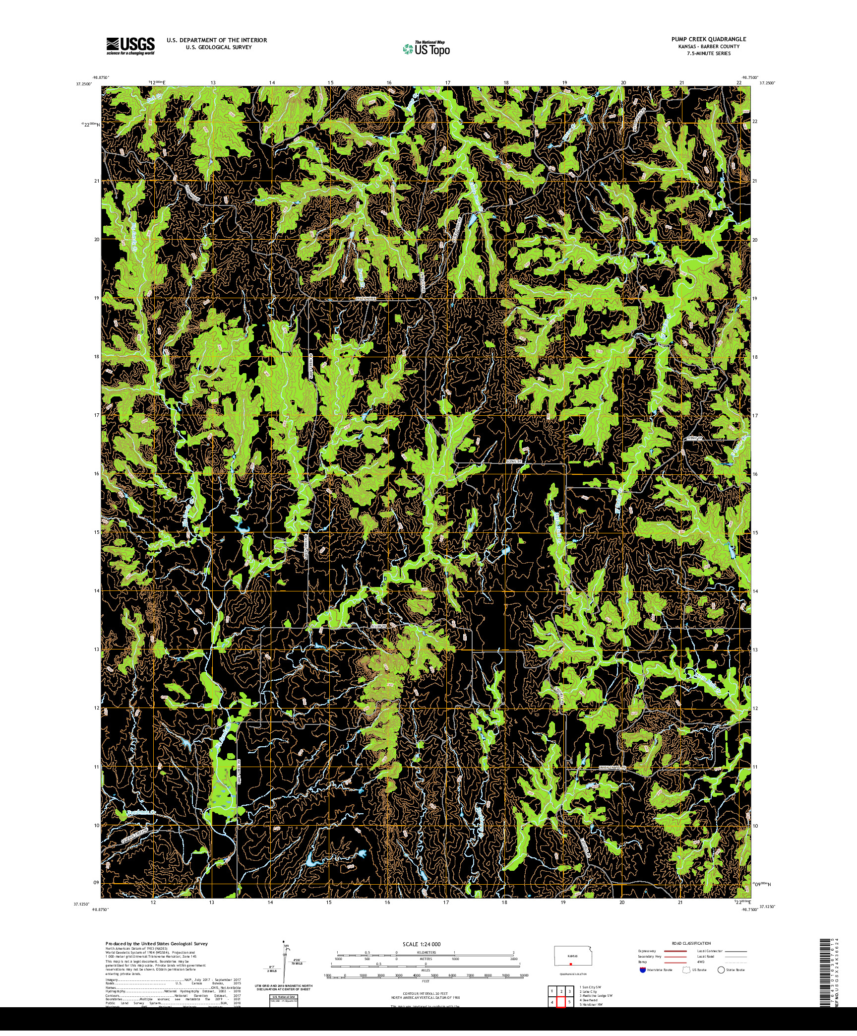 US TOPO 7.5-MINUTE MAP FOR PUMP CREEK, KS