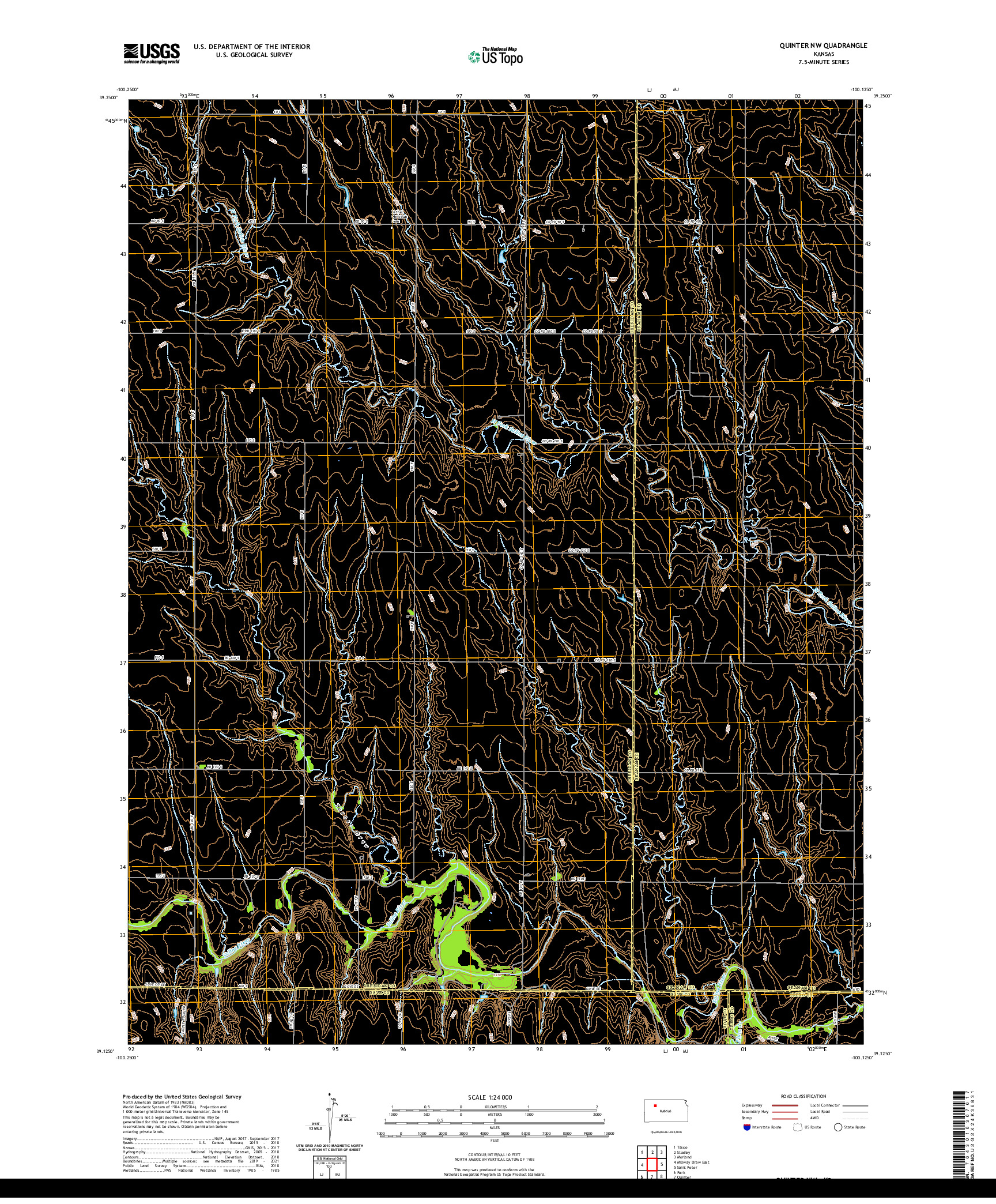 US TOPO 7.5-MINUTE MAP FOR QUINTER NW, KS