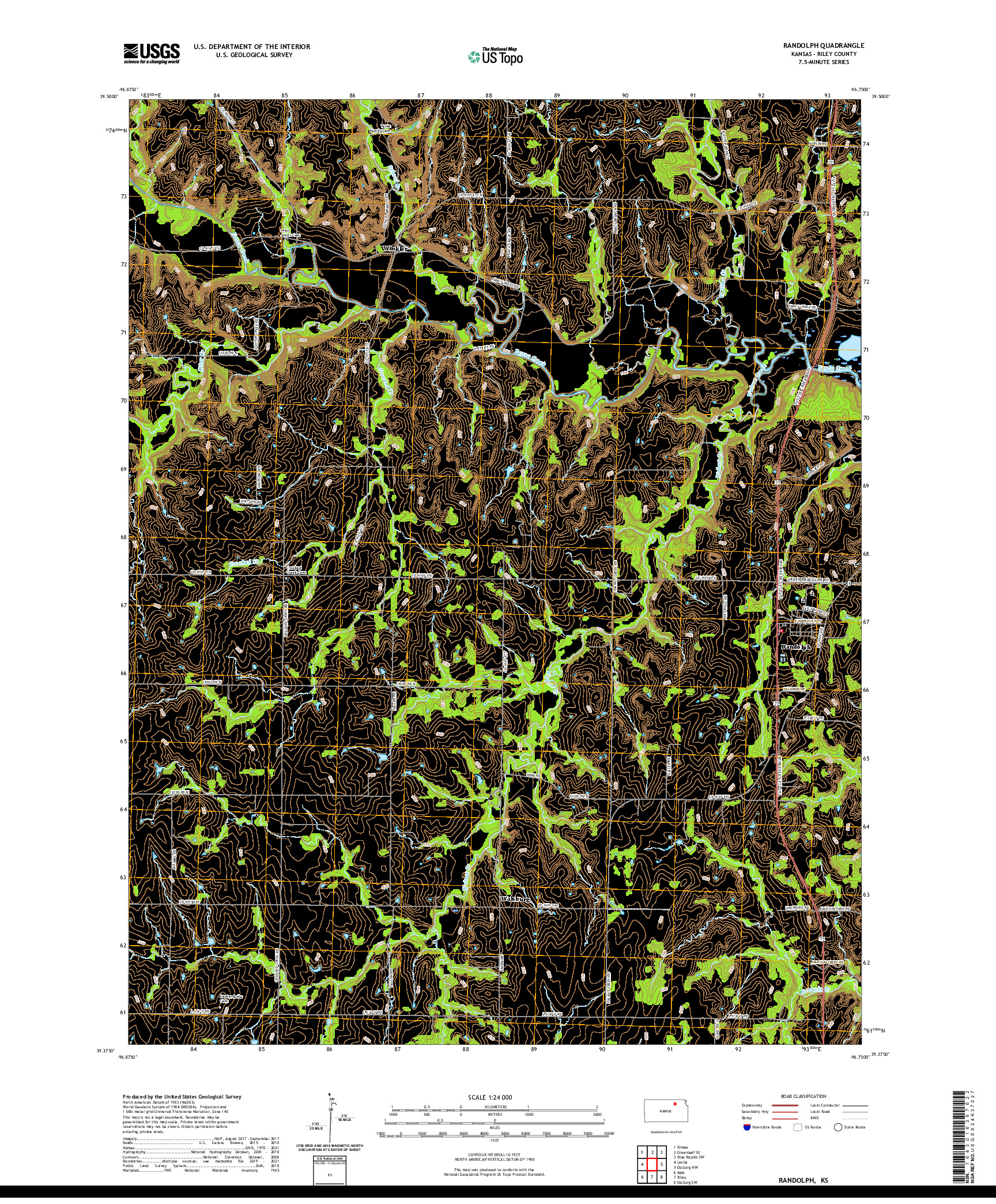 US TOPO 7.5-MINUTE MAP FOR RANDOLPH, KS