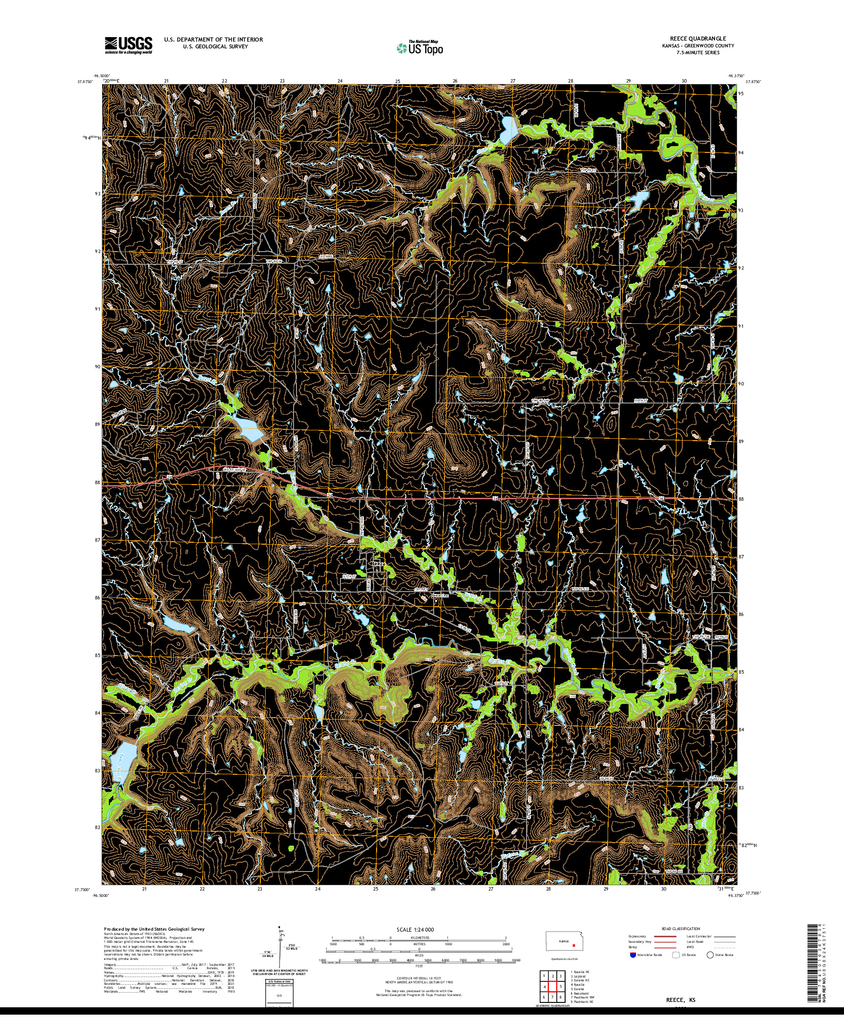 US TOPO 7.5-MINUTE MAP FOR REECE, KS