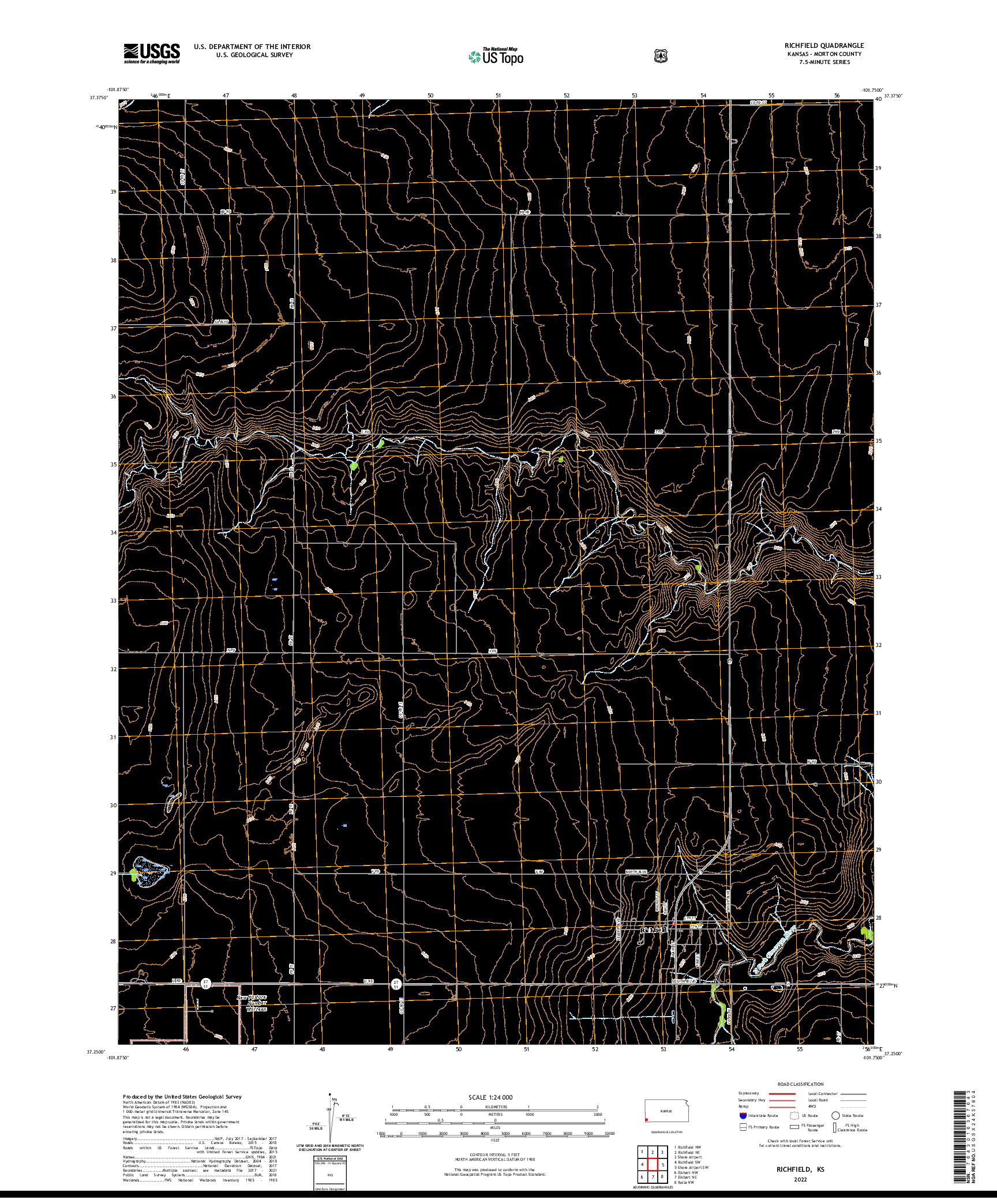 US TOPO 7.5-MINUTE MAP FOR RICHFIELD, KS