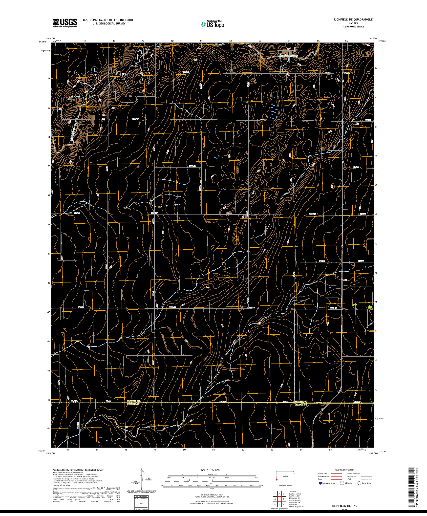 US TOPO 7.5-MINUTE MAP FOR RICHFIELD NE, KS